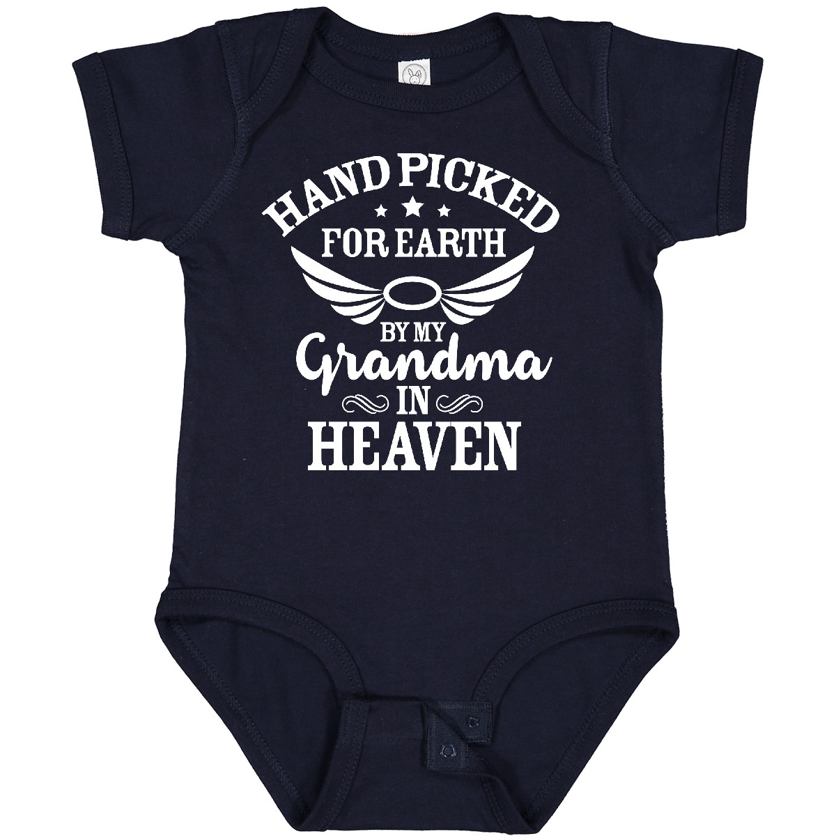 Inktastic Handpicked For Earth By My Grandma In Heaven Angel Wings Baby Bodysuit - Picture 8 of 12