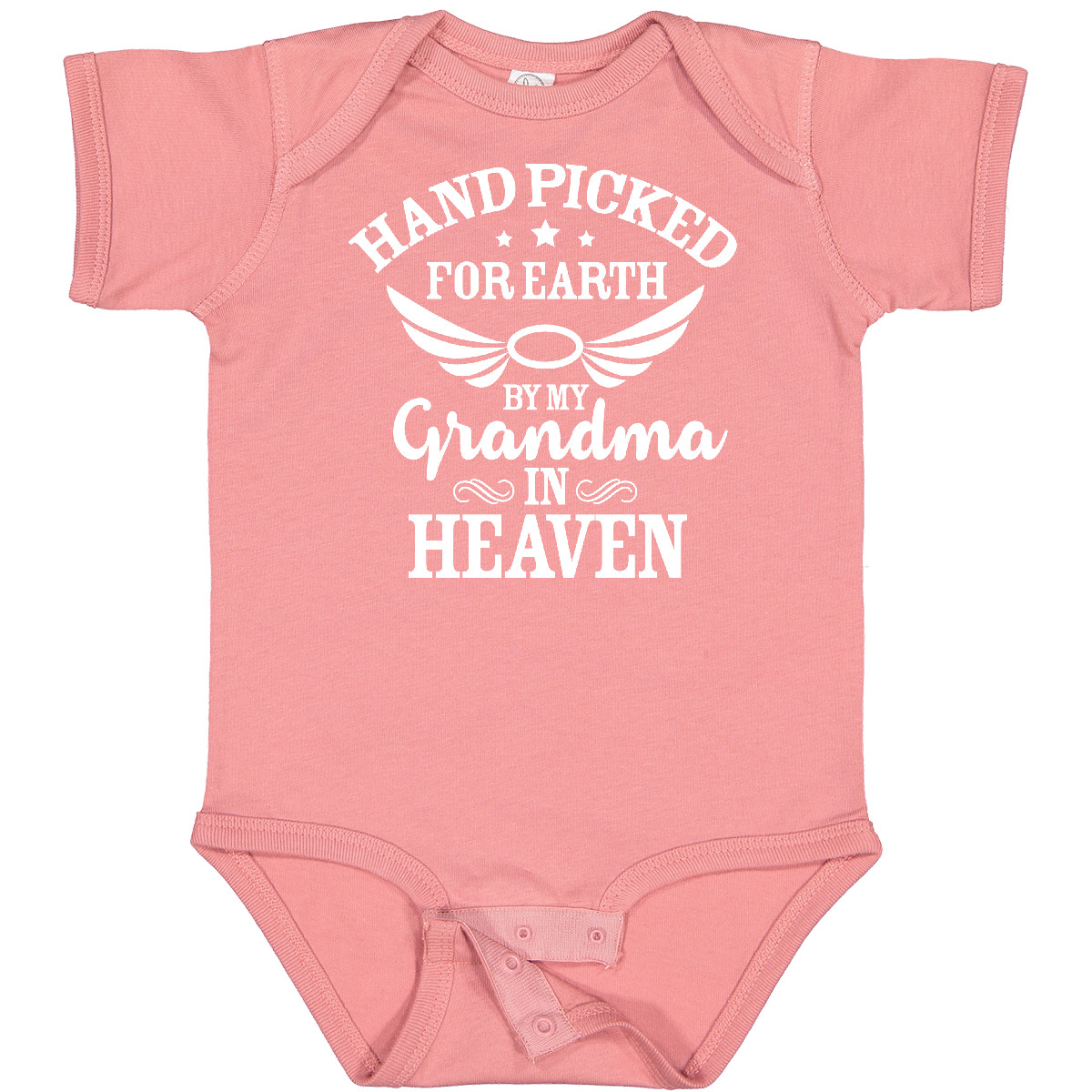 Inktastic Handpicked For Earth By My Grandma In Heaven Angel Wings Baby Bodysuit - Picture 7 of 12