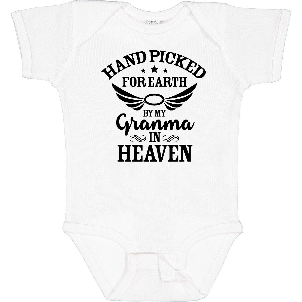 Inktastic Handpicked For Earth By My Granma In Heaven With Angel Baby Bodysuit - Picture 10 of 10