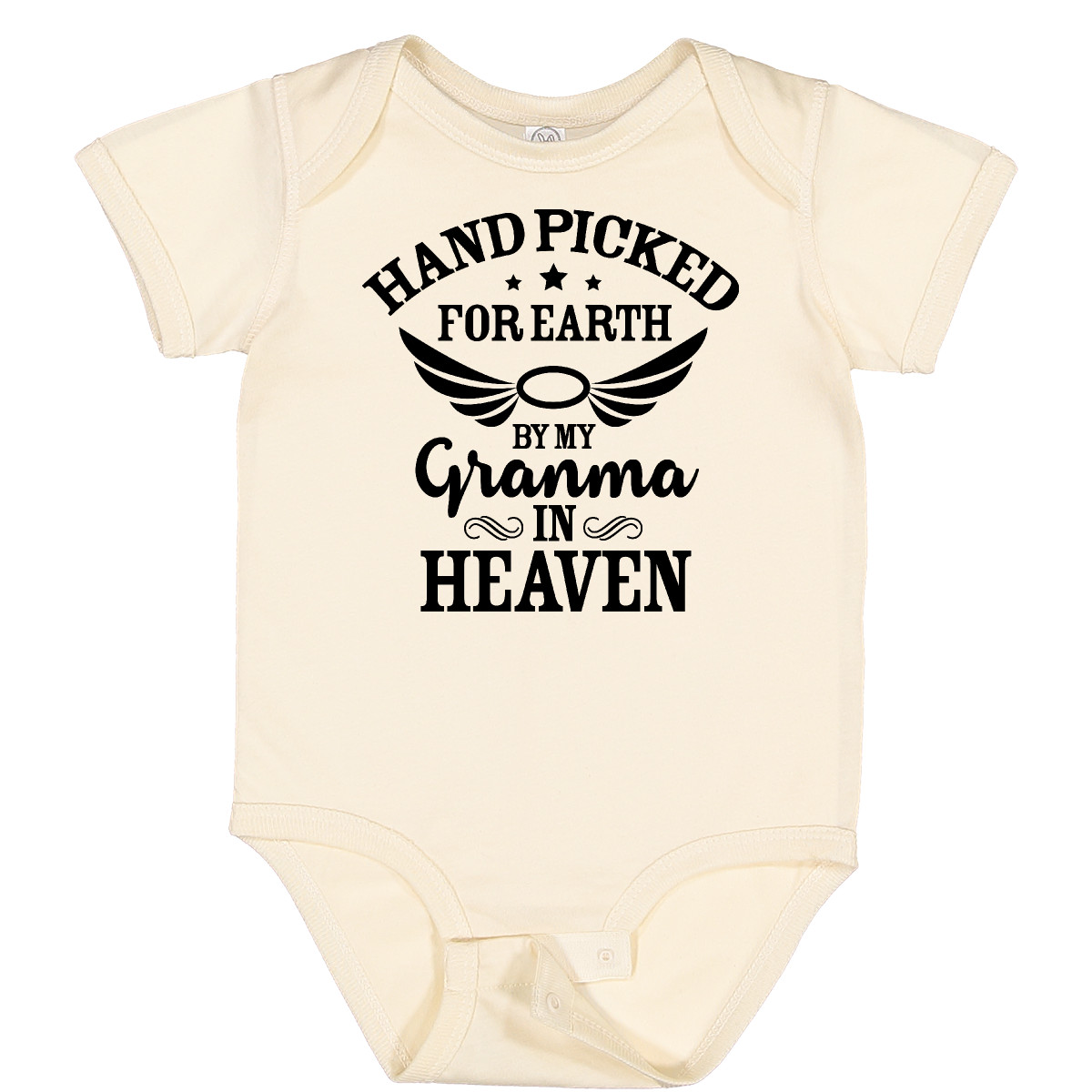 Inktastic Handpicked For Earth By My Granma In Heaven With Angel Baby Bodysuit - Picture 7 of 10