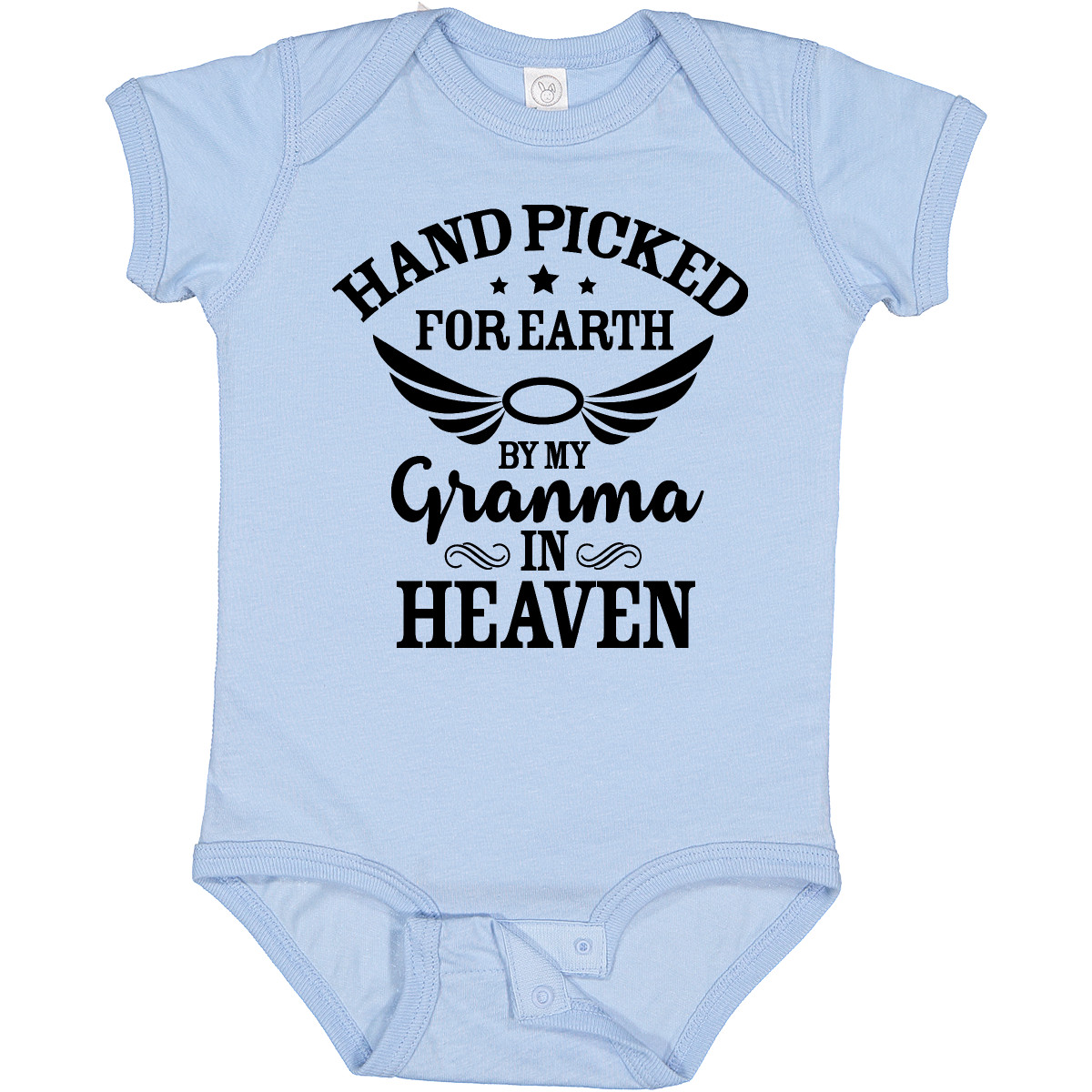 Inktastic Handpicked For Earth By My Granma In Heaven With Angel Baby Bodysuit - Picture 3 of 10