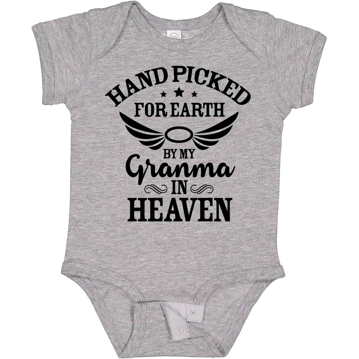 Inktastic Handpicked For Earth By My Granma In Heaven With Angel Baby Bodysuit - Picture 4 of 10