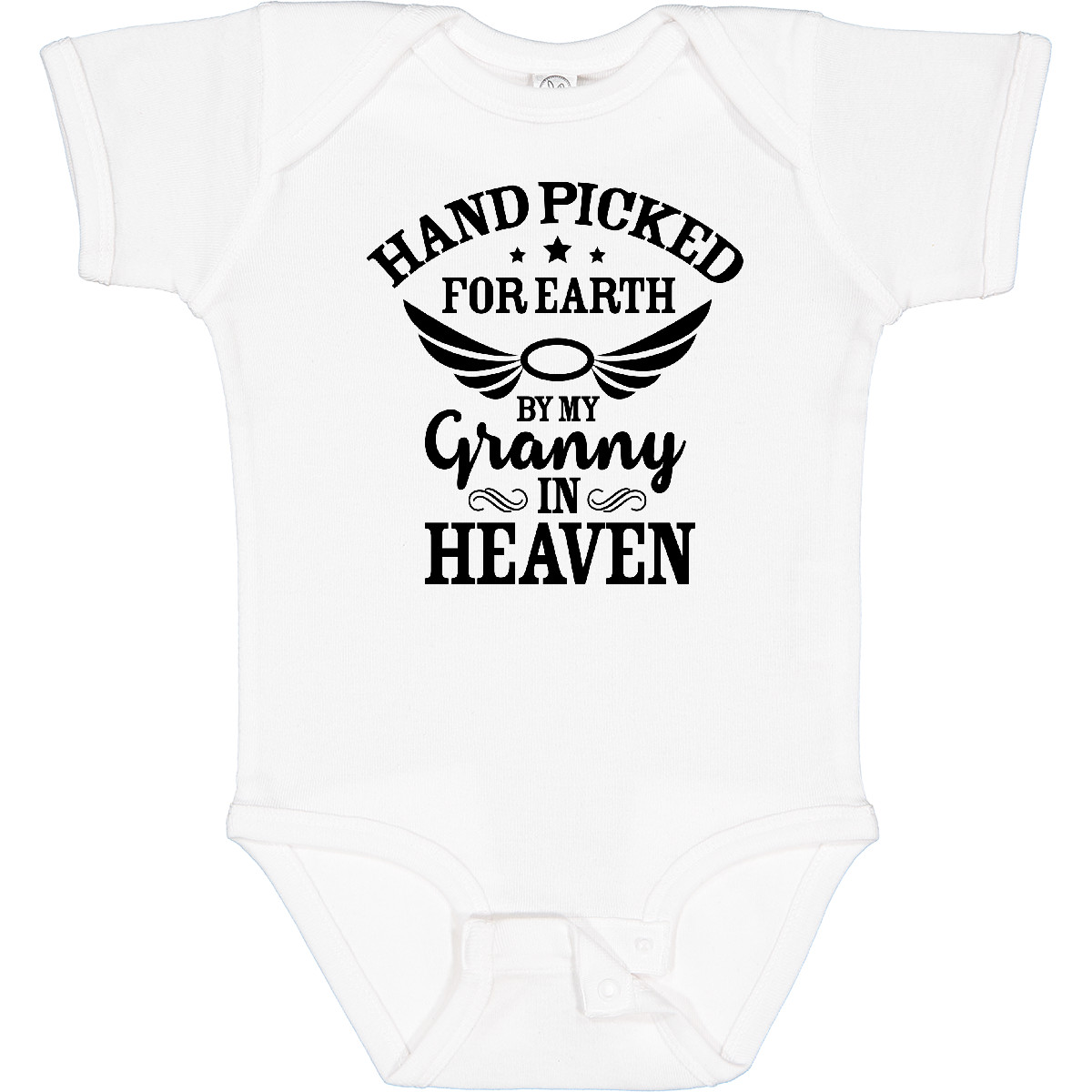 Inktastic Handpicked For Earth By My Granny In Heaven With Angel Baby Bodysuit - Picture 10 of 10