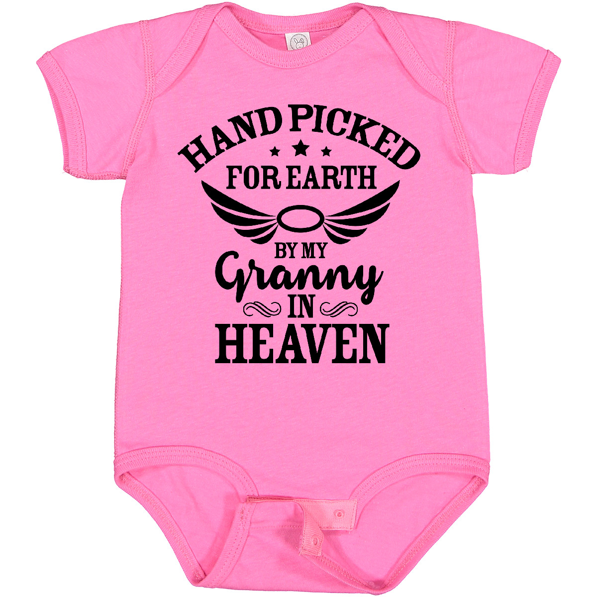 Inktastic Handpicked For Earth By My Granny In Heaven With Angel Baby Bodysuit - Picture 7 of 10