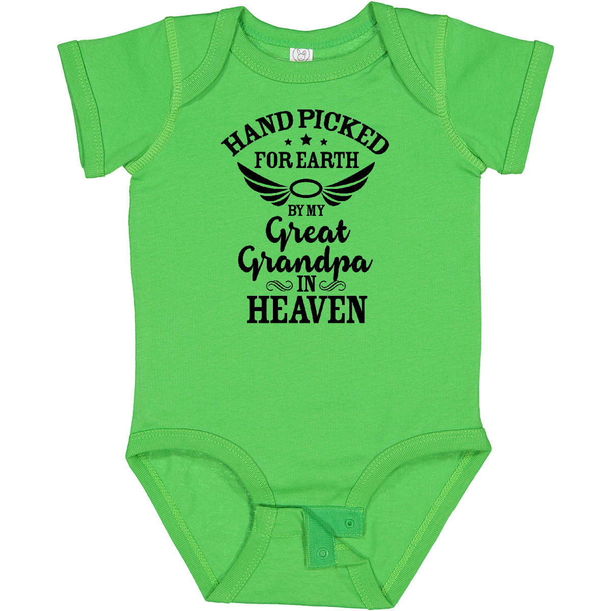 Inktastic Handpicked For Earth By My Great Grandpa In Heaven Baby Bodysuit Halo - Bild 2 von 27