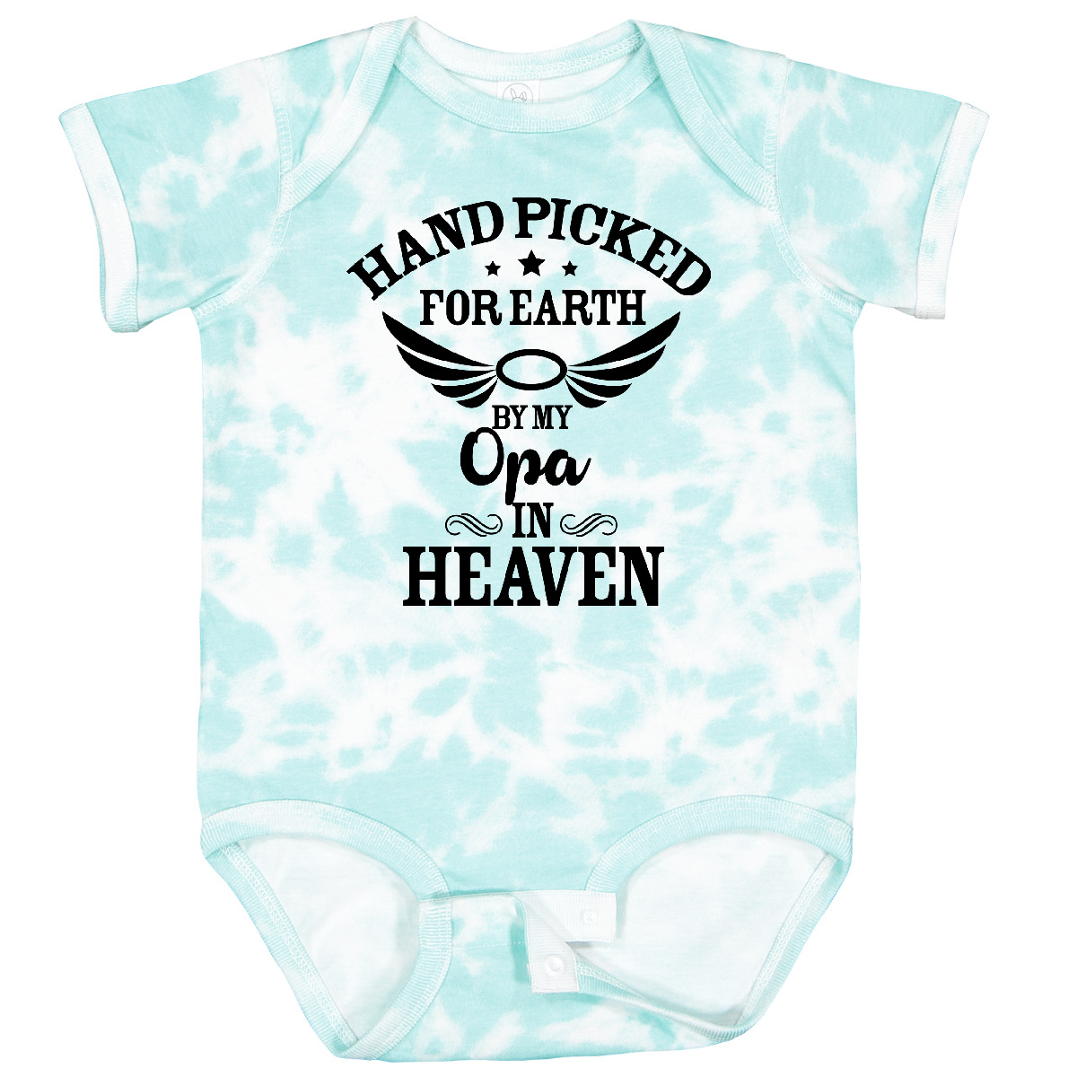 Inktastic Handpicked For Earth By My Opa In Heaven With Angel Baby Bodysuit Halo - Picture 8 of 9