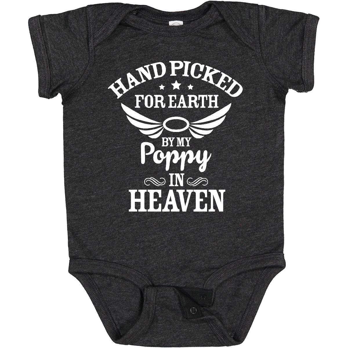 Inktastic Handpicked For Earth By My Poppy In Heaven With Angel Baby Bodysuit - Picture 12 of 12