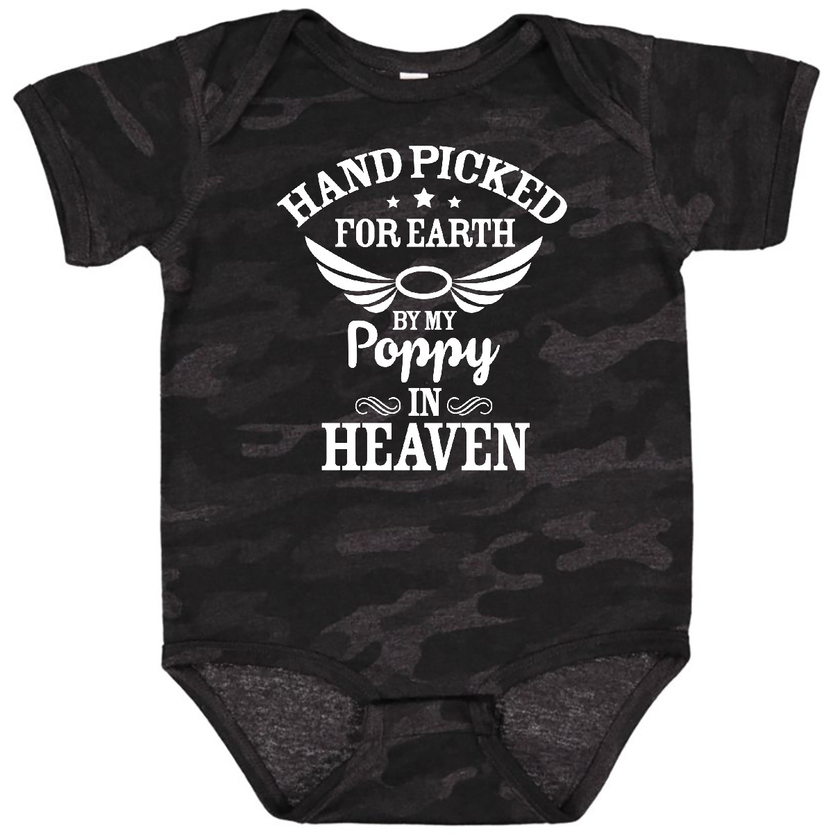 Inktastic Handpicked For Earth By My Poppy In Heaven With Angel Baby Bodysuit - Picture 9 of 12