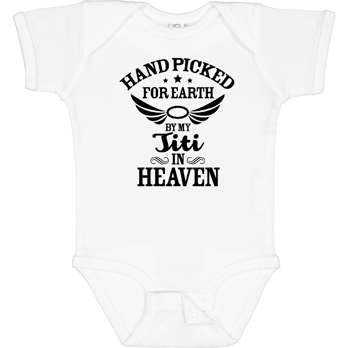 Inktastic Handpicked For Earth By My Titi In Heaven With Angel Baby Bodysuit Ti - Picture 9 of 9