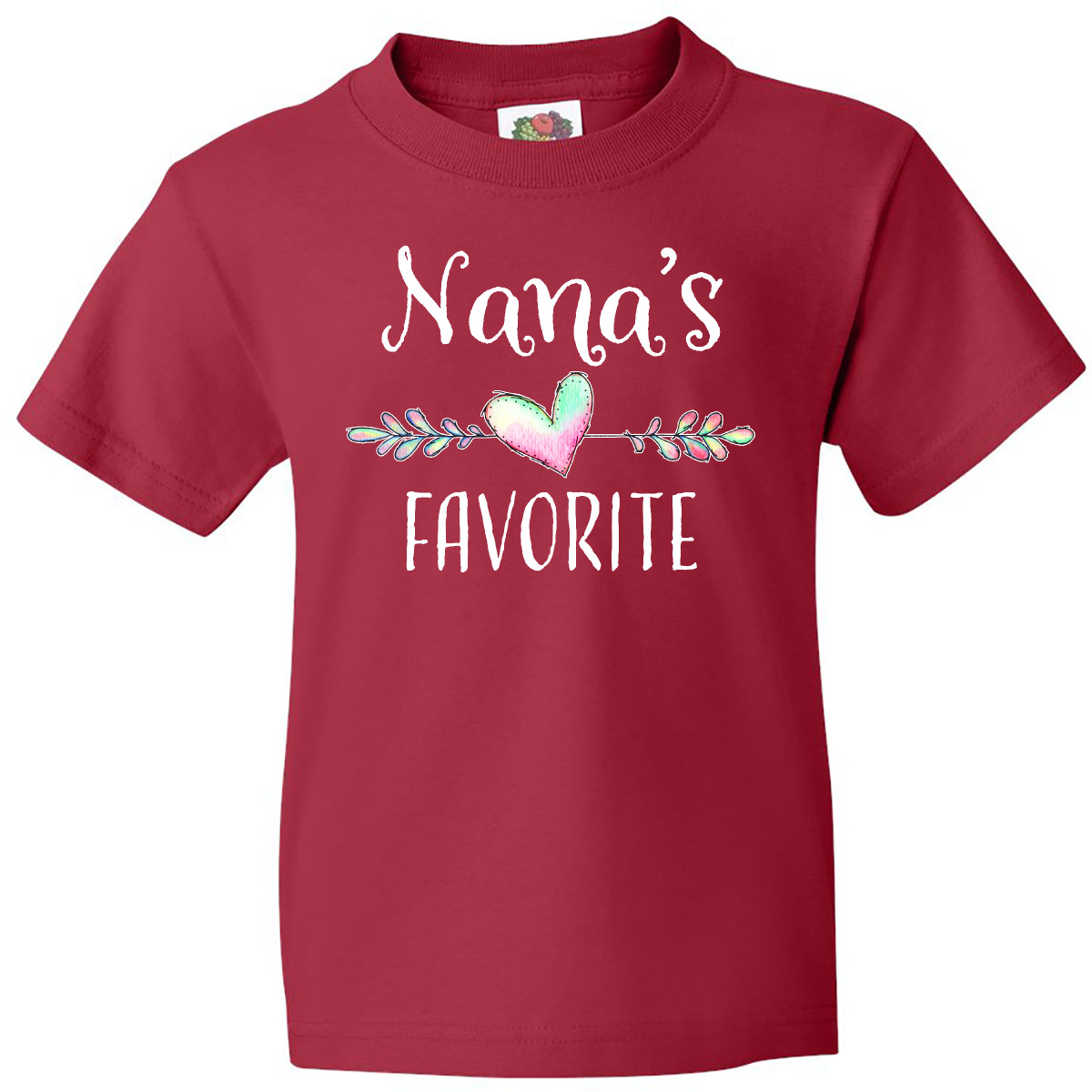Inktastic Nana's Favorite- Heart Grandchild Youth T-Shirt Nana Grandmother Love - Picture 8 of 11