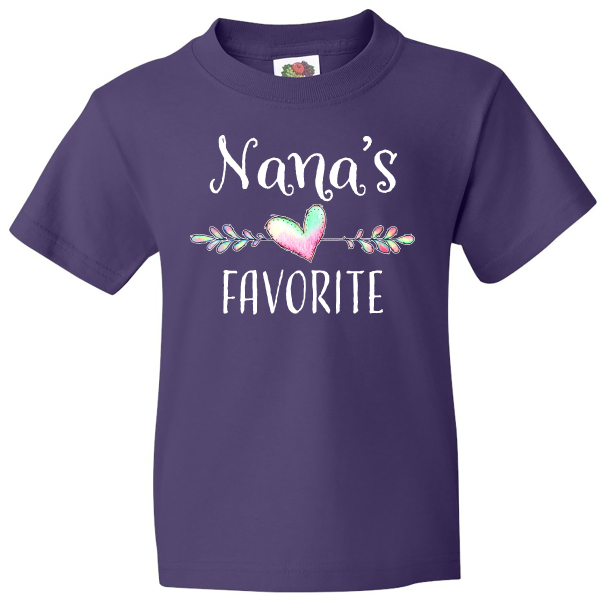 Inktastic Nana's Favorite- Heart Grandchild Youth T-Shirt Nana Grandmother Love - Picture 7 of 11