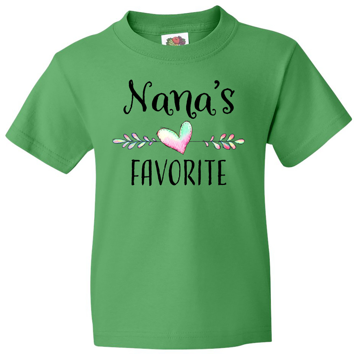 Inktastic Nana's Favorite- Heart Grandchild Youth T-Shirt Family Nana Grandma Jc - Picture 4 of 8