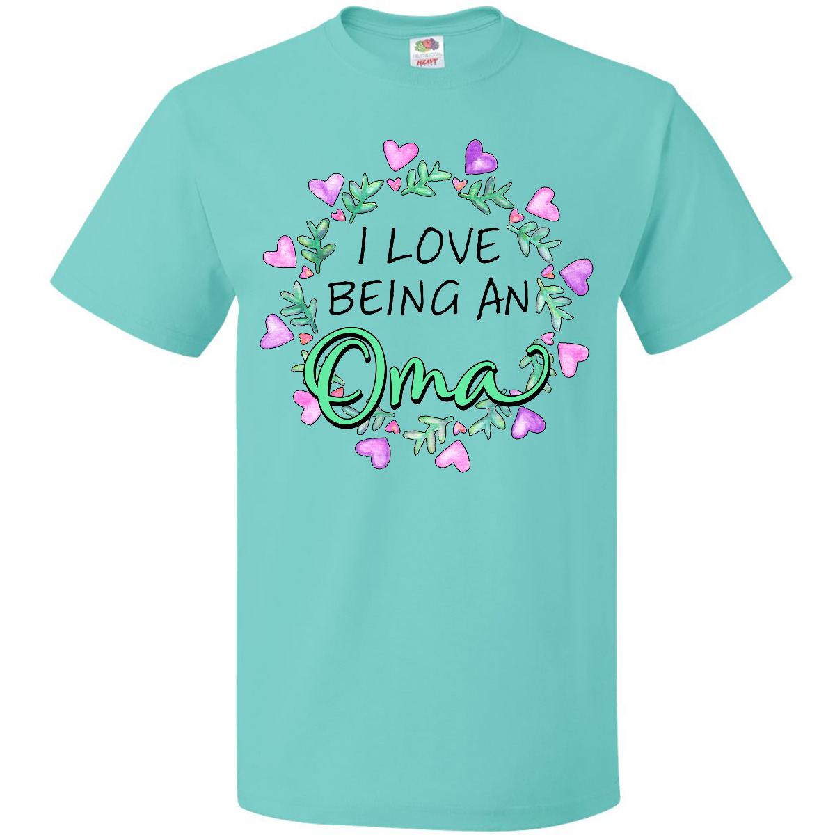 Inktastic I Love Being An Oma- Circle Of Hearts T-Shirt Heart Nana Grandmother - Picture 8 of 9