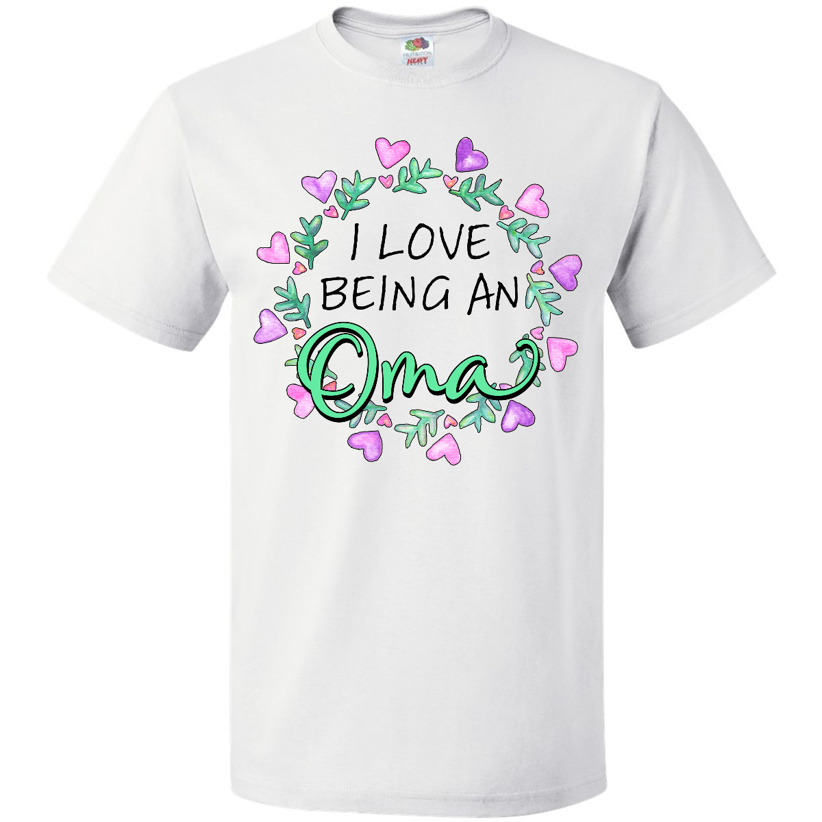 Inktastic I Love Being An Oma- Circle Of Hearts T-Shirt Heart Nana Grandmother - Picture 9 of 9