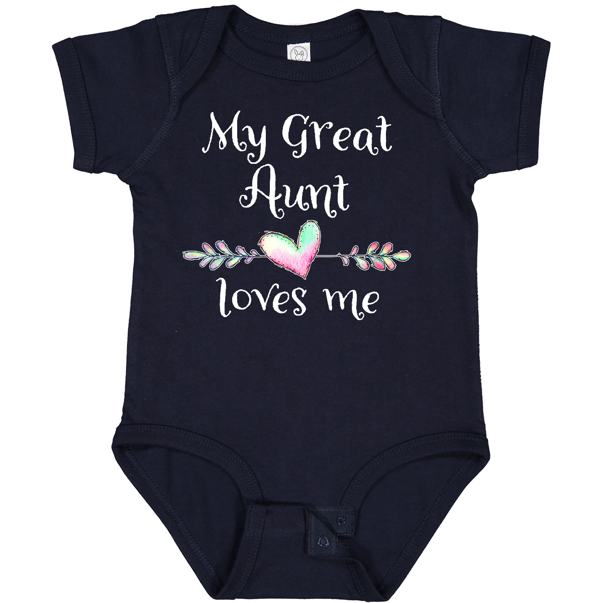 Inktastic My Great Aunt Loves Me- Heart Baby Bodysuit Family Auntie Grand Niece - Picture 9 of 13