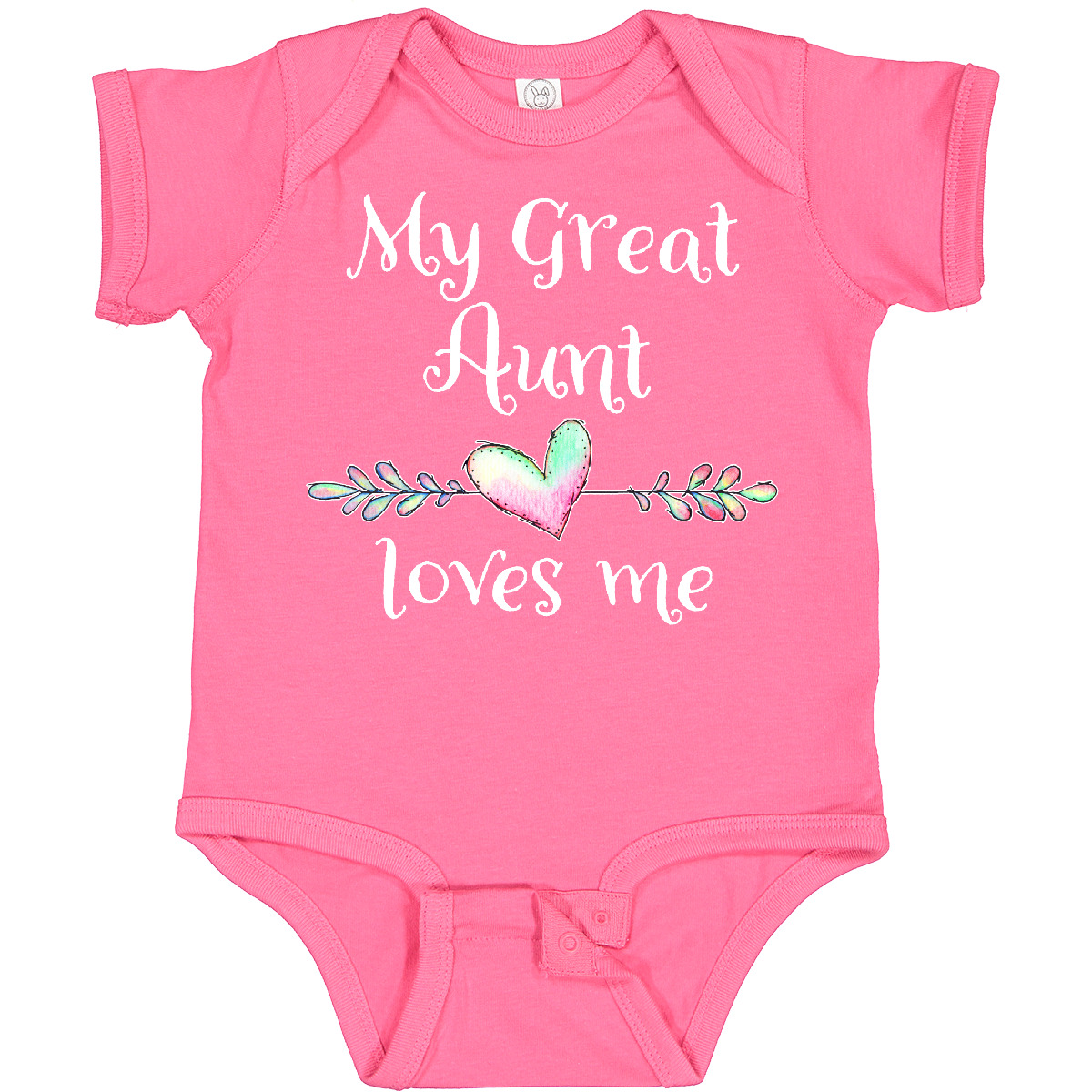 Inktastic My Great Aunt Loves Me- Heart Baby Bodysuit Family Auntie Grand Niece - Picture 5 of 13