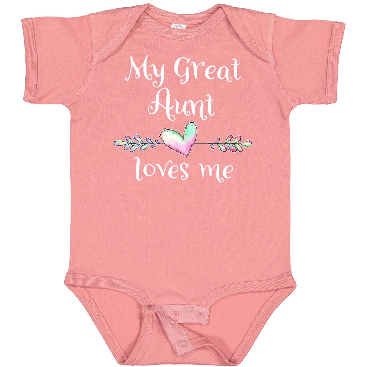 Inktastic My Great Aunt Loves Me- Heart Baby Bodysuit Family Auntie Grand Niece - Picture 8 of 13