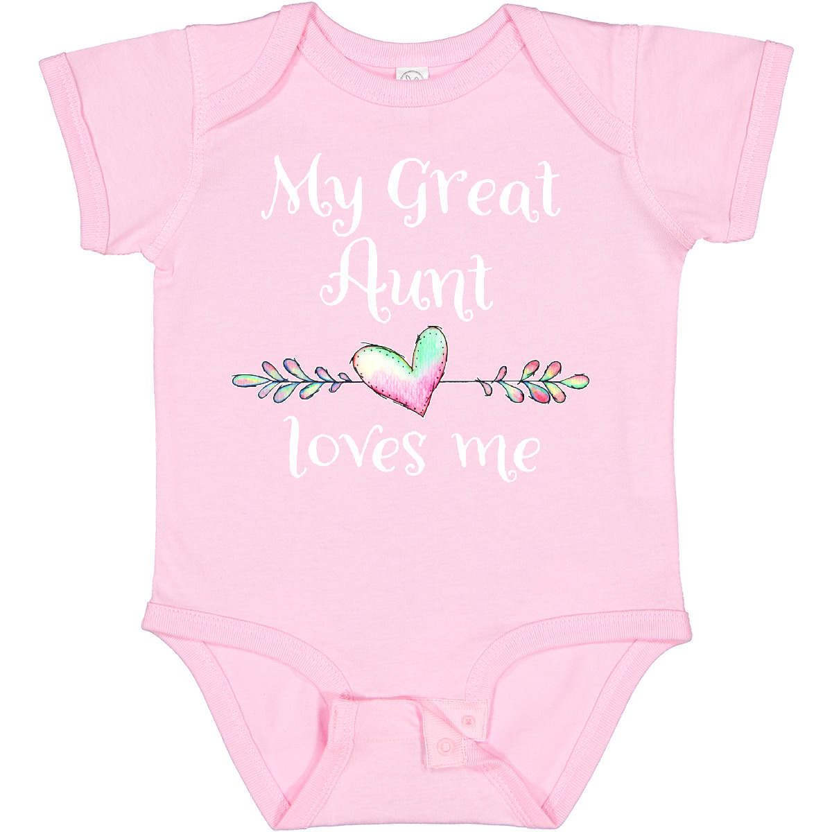 Inktastic My Great Aunt Loves Me- Heart Baby Bodysuit Family Auntie Grand Niece - Picture 10 of 13