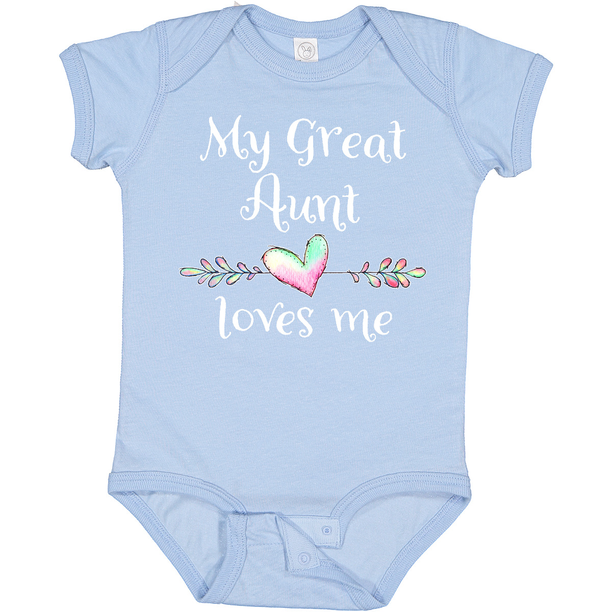 Inktastic My Great Aunt Loves Me- Heart Baby Bodysuit Family Auntie Grand Niece - Picture 3 of 13