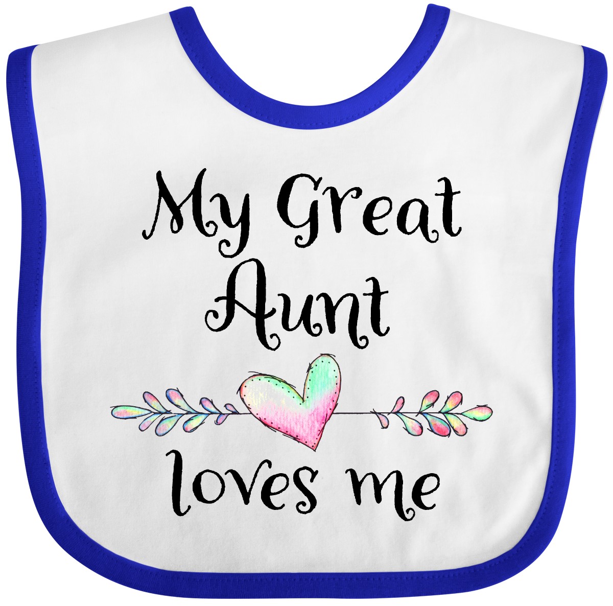 Inktastic My Great Aunt Loves Me- Heart Baby Babero Tía Abuela Sobrino Primero - Imagen 18 de 18