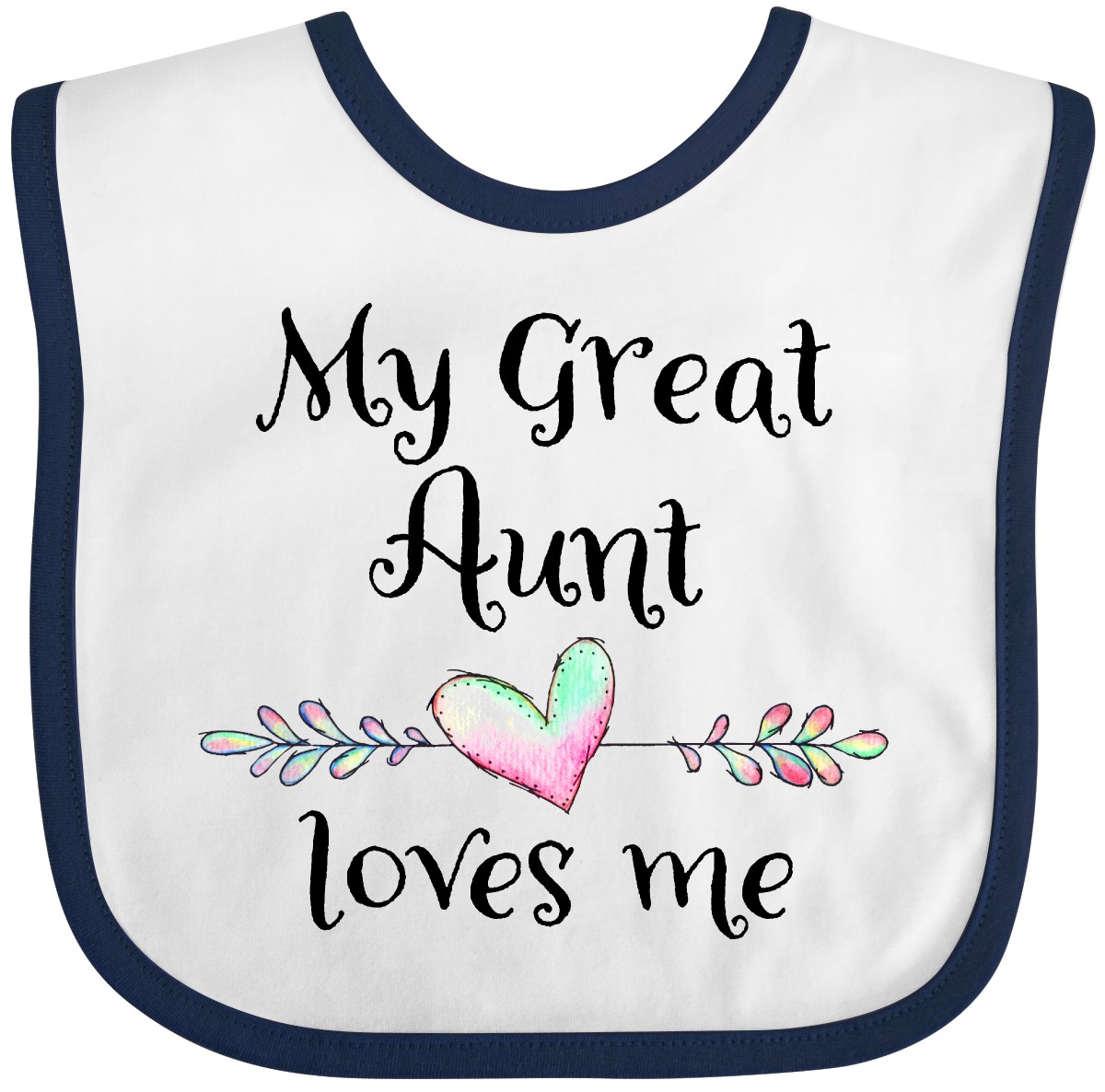 Inktastic My Great Aunt Loves Me- Heart Baby Babero Tía Abuela Sobrino Primero - Imagen 15 de 18