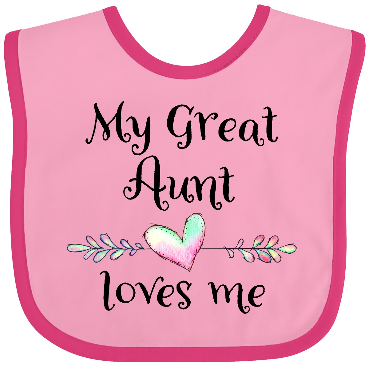 Inktastic My Great Aunt Loves Me- Heart Baby Babero Tía Abuela Sobrino Primero - Imagen 10 de 18