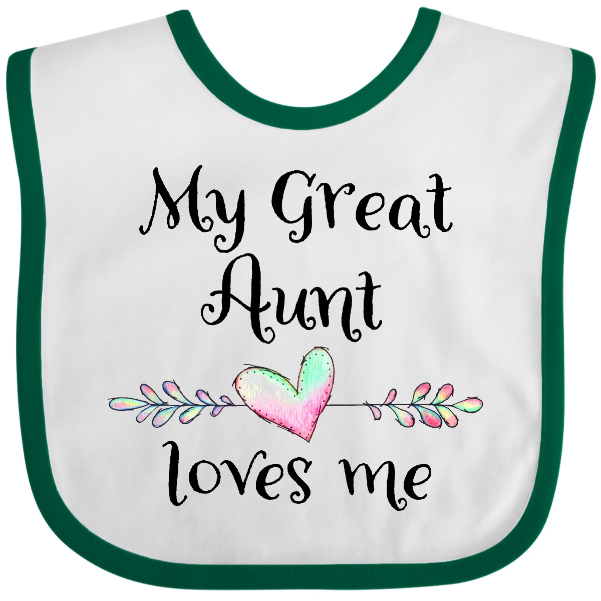 Inktastic My Great Aunt Loves Me- Heart Baby Babero Tía Abuela Sobrino Primero - Imagen 14 de 18