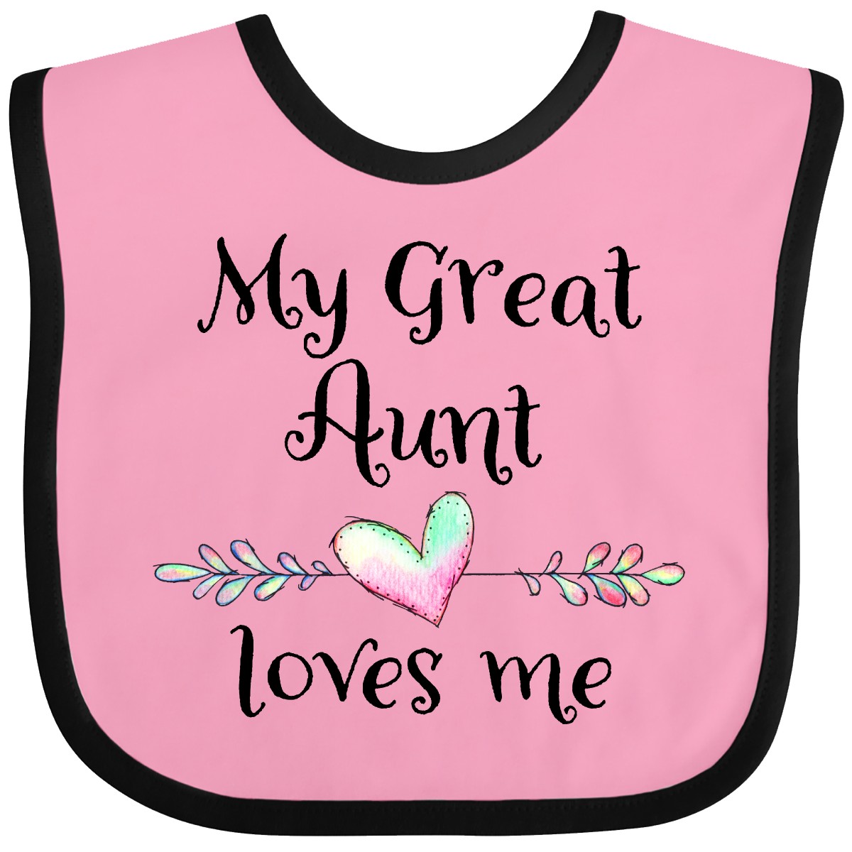 Inktastic My Great Aunt Loves Me- Heart Baby Babero Tía Abuela Sobrino Primero - Imagen 9 de 18