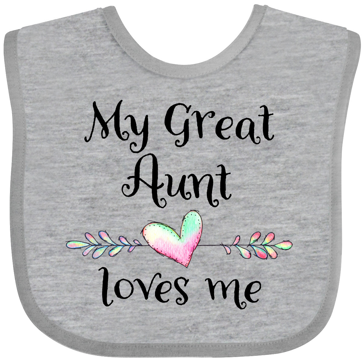 Inktastic My Great Aunt Loves Me- Heart Baby Babero Tía Abuela Sobrino Primero - Imagen 8 de 18