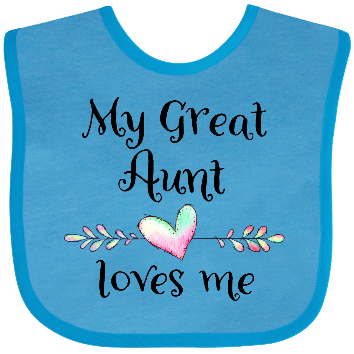 Inktastic My Great Aunt Loves Me- Heart Baby Babero Tía Abuela Sobrino Primero - Imagen 12 de 18
