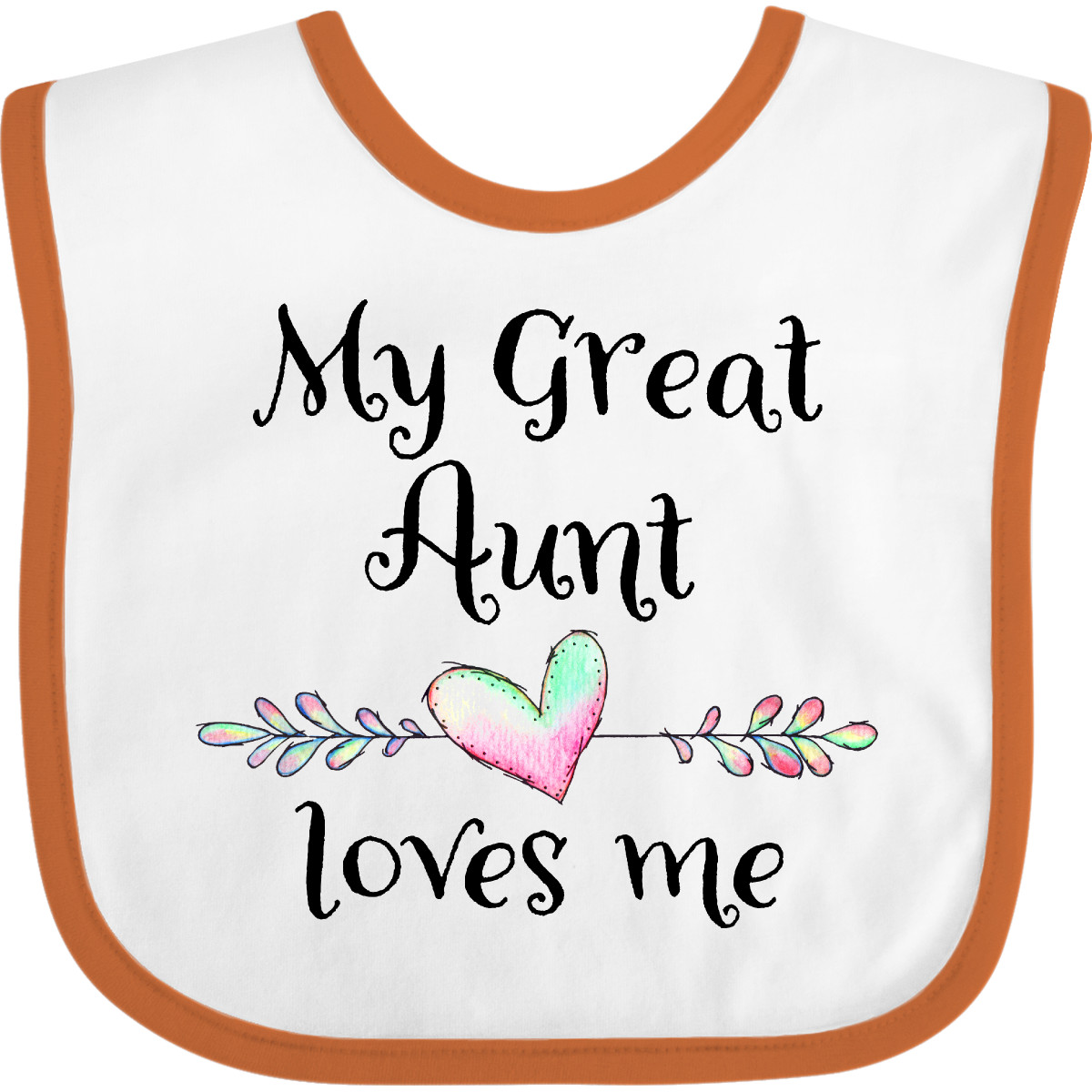 Inktastic My Great Aunt Loves Me- Heart Baby Babero Tía Abuela Sobrino Primero - Imagen 16 de 18