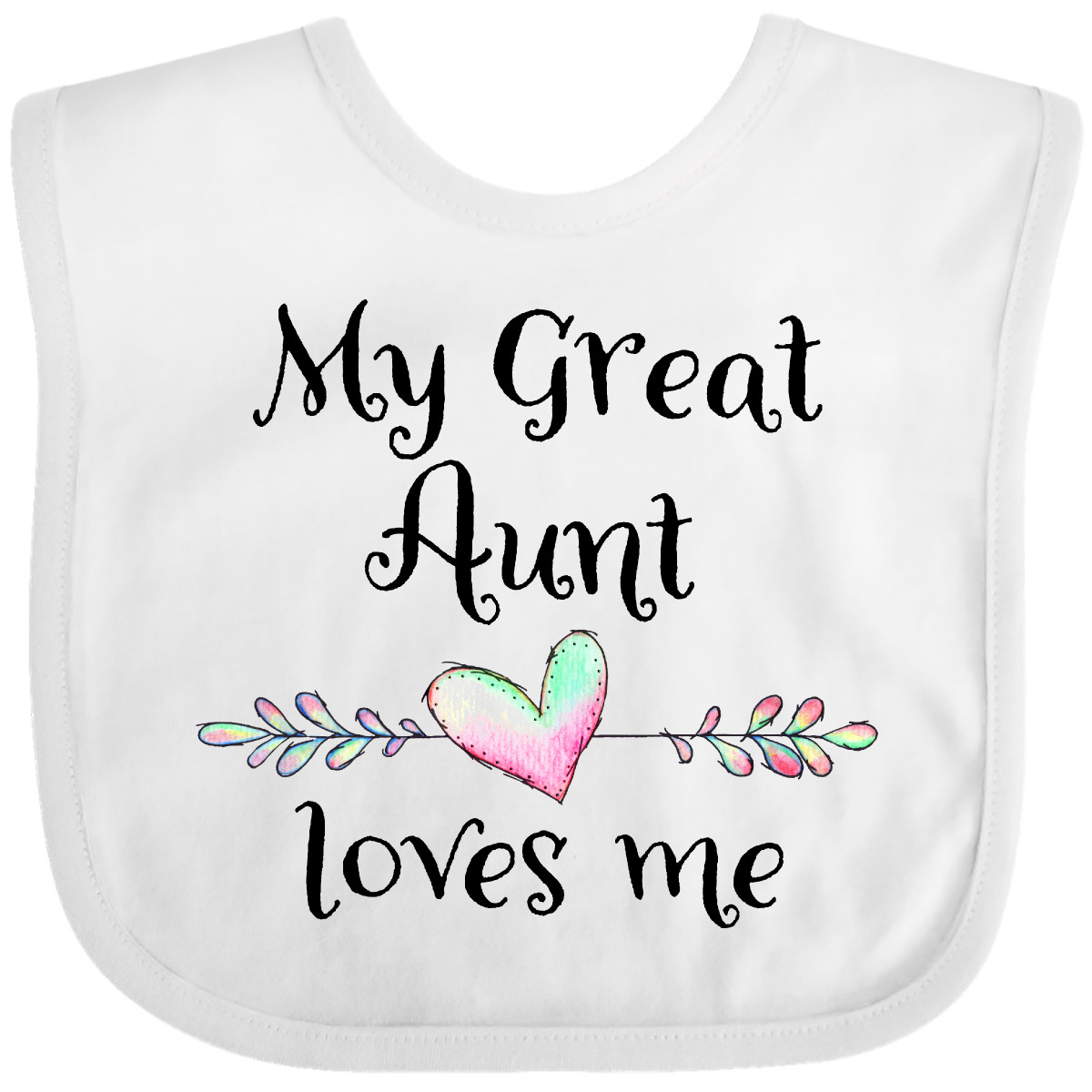 Inktastic My Great Aunt Loves Me- Heart Baby Babero Tía Abuela Sobrino Primero - Imagen 13 de 18