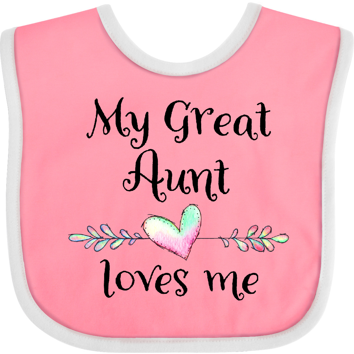 Inktastic My Great Aunt Loves Me- Heart Baby Babero Tía Abuela Sobrino Primero - Imagen 11 de 18