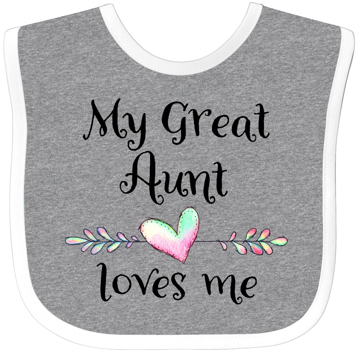 Inktastic My Great Aunt Loves Me- Heart Baby Babero Tía Abuela Sobrino Primero - Imagen 7 de 18