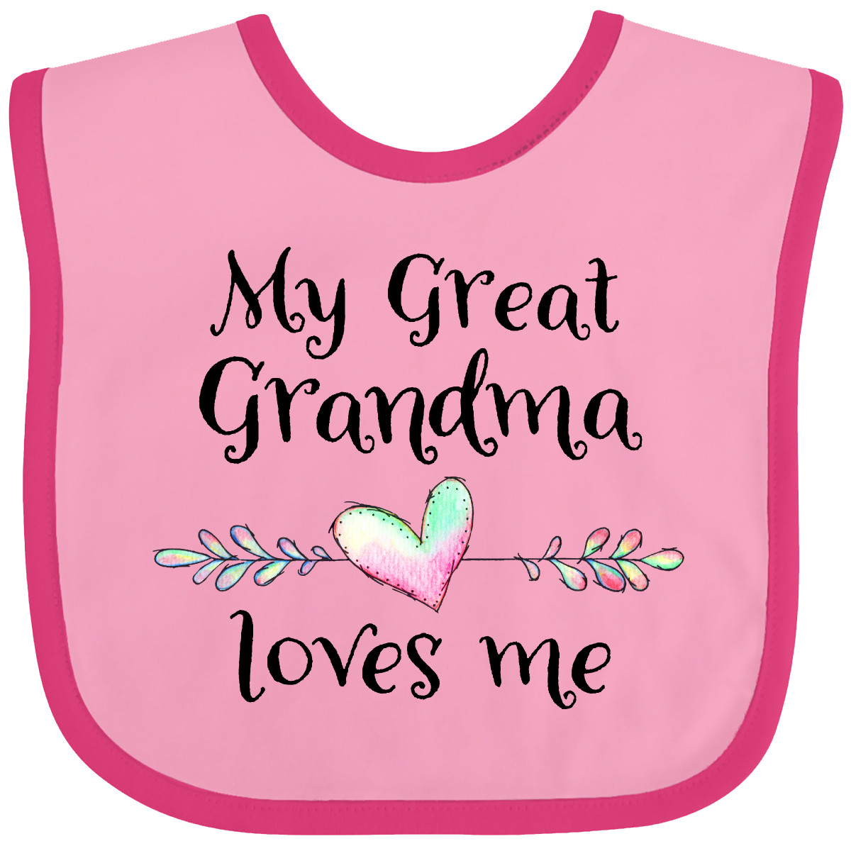 Bavaglino Inktastic My Great Grandma Loves Me - Cuore Grande Nipote Bimbo Nonna - Foto 13 di 22