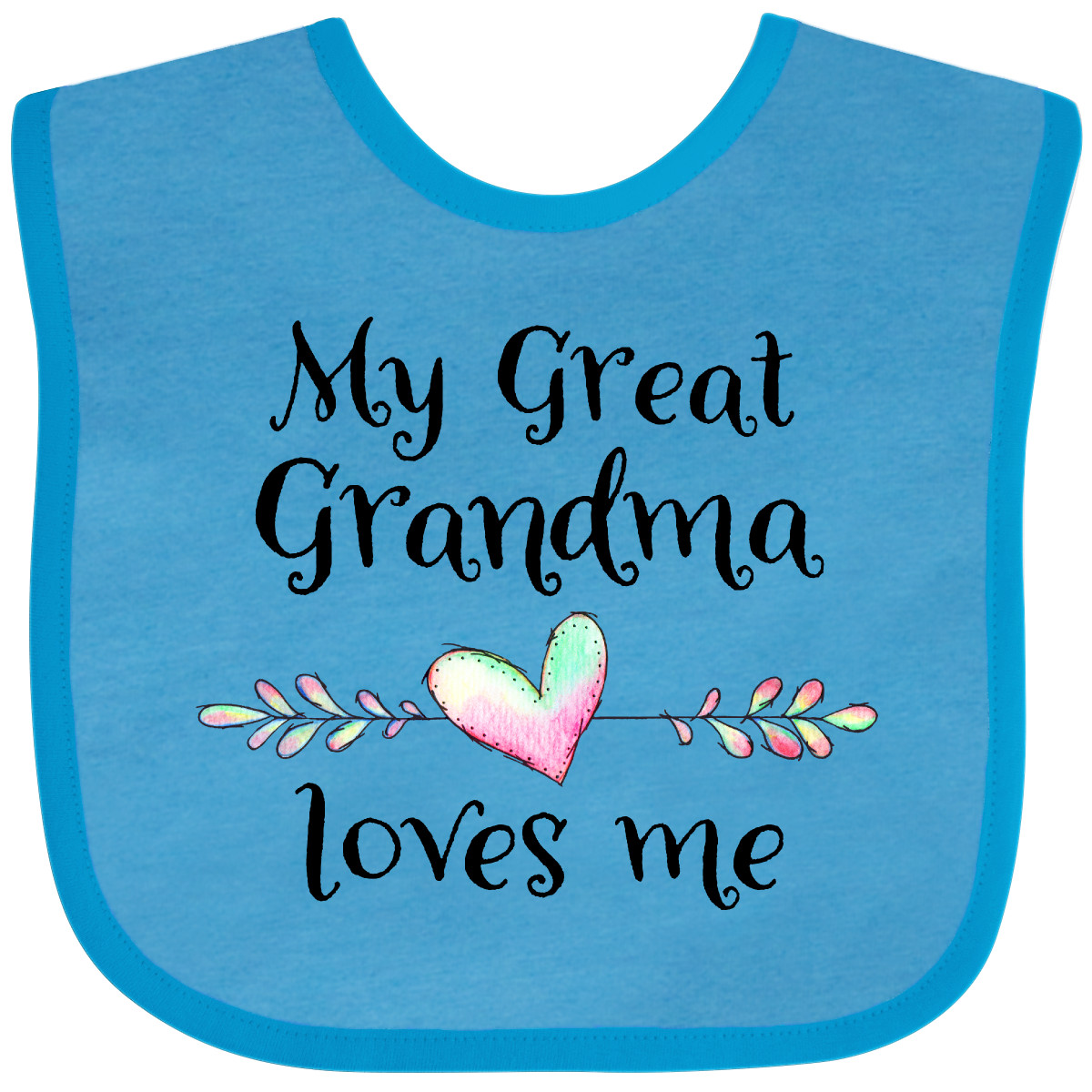 Bavaglino Inktastic My Great Grandma Loves Me - Cuore Grande Nipote Bimbo Nonna - Foto 15 di 22