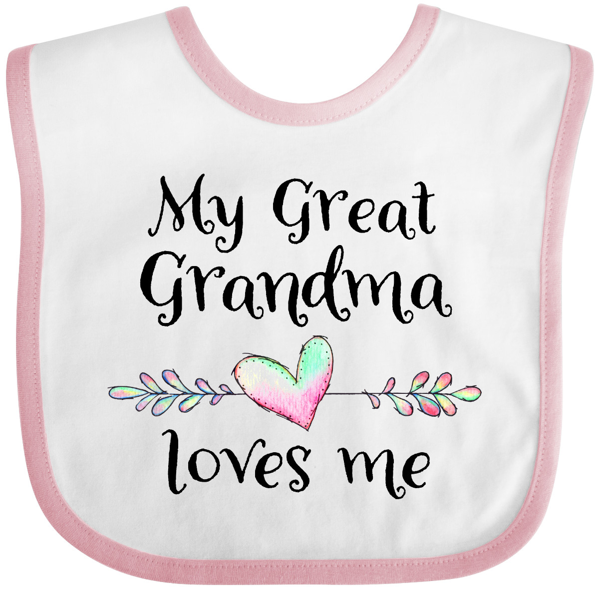 Bavaglino Inktastic My Great Grandma Loves Me - Cuore Grande Nipote Bimbo Nonna - Foto 20 di 22