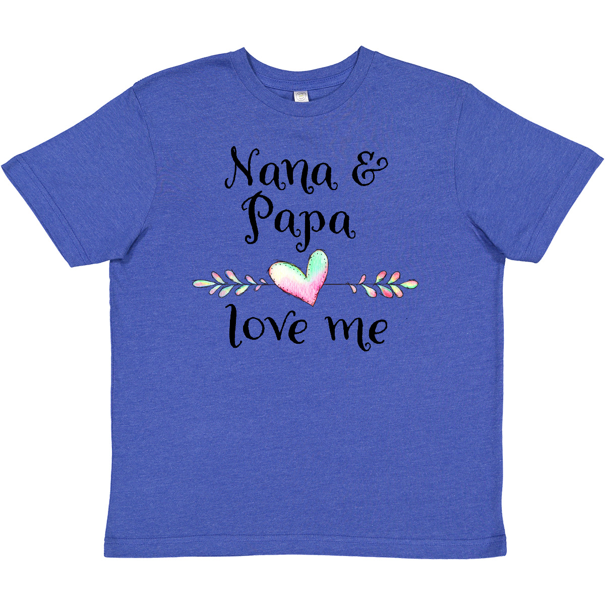Inktastic Nana And Papa Love Me- Heart Grandchild Youth T-Shirt Family Grandma - Picture 7 of 8