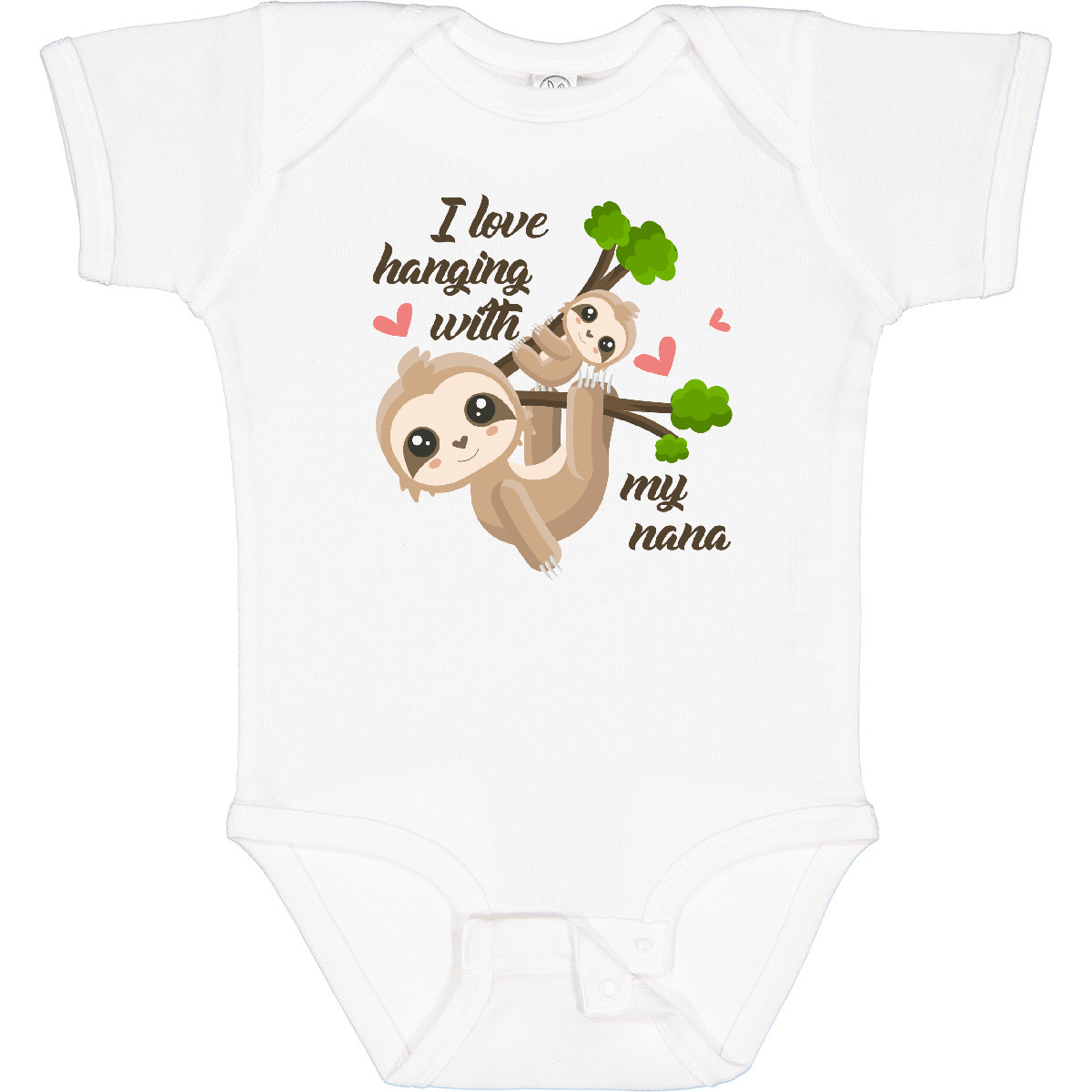 Inktastic Hanging With My Nana Baby Bodysuit Sloth Cute Love Sloths One-piece - Picture 10 of 10