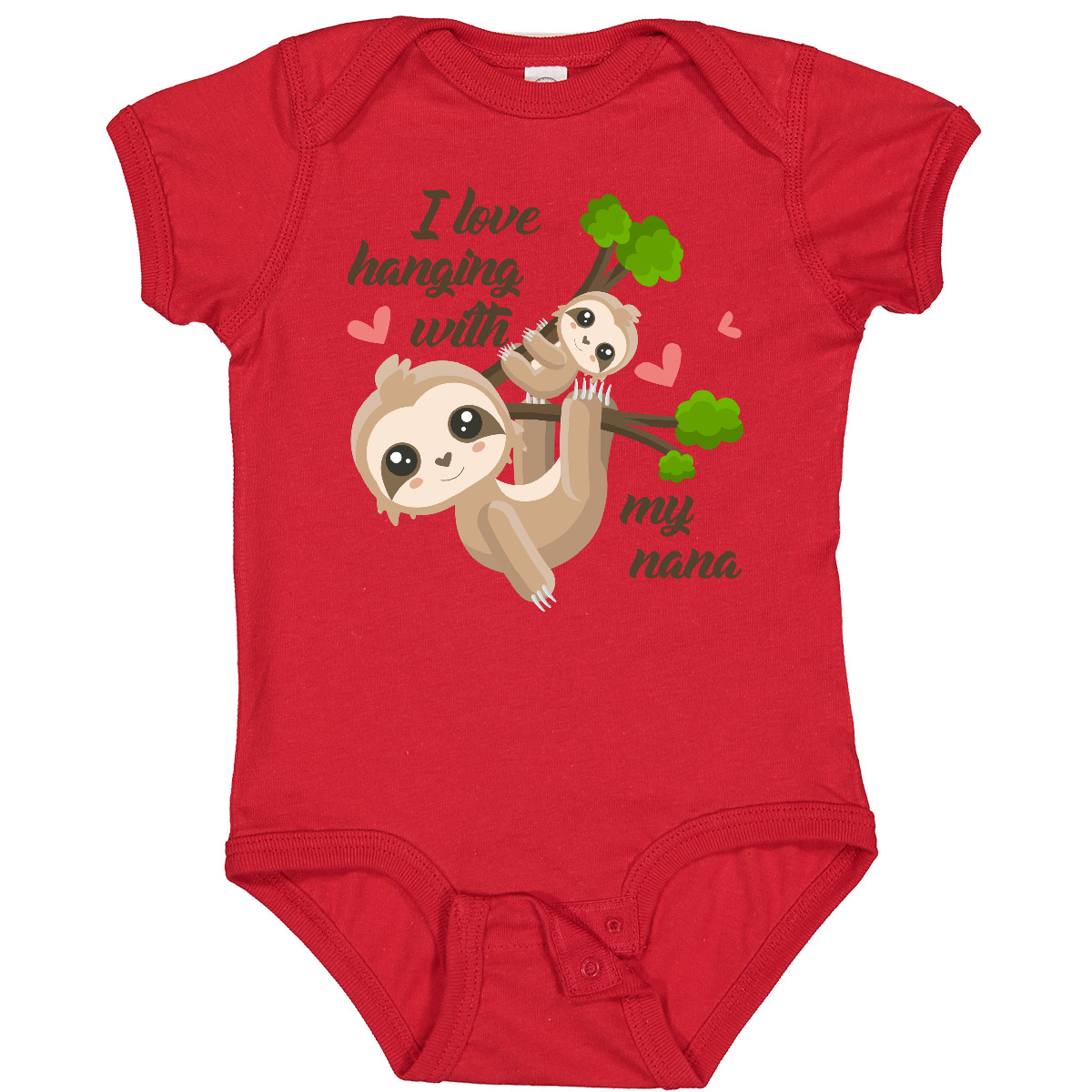 Inktastic Hanging With My Nana Baby Bodysuit Sloth Cute Love Sloths One-piece - Picture 9 of 10