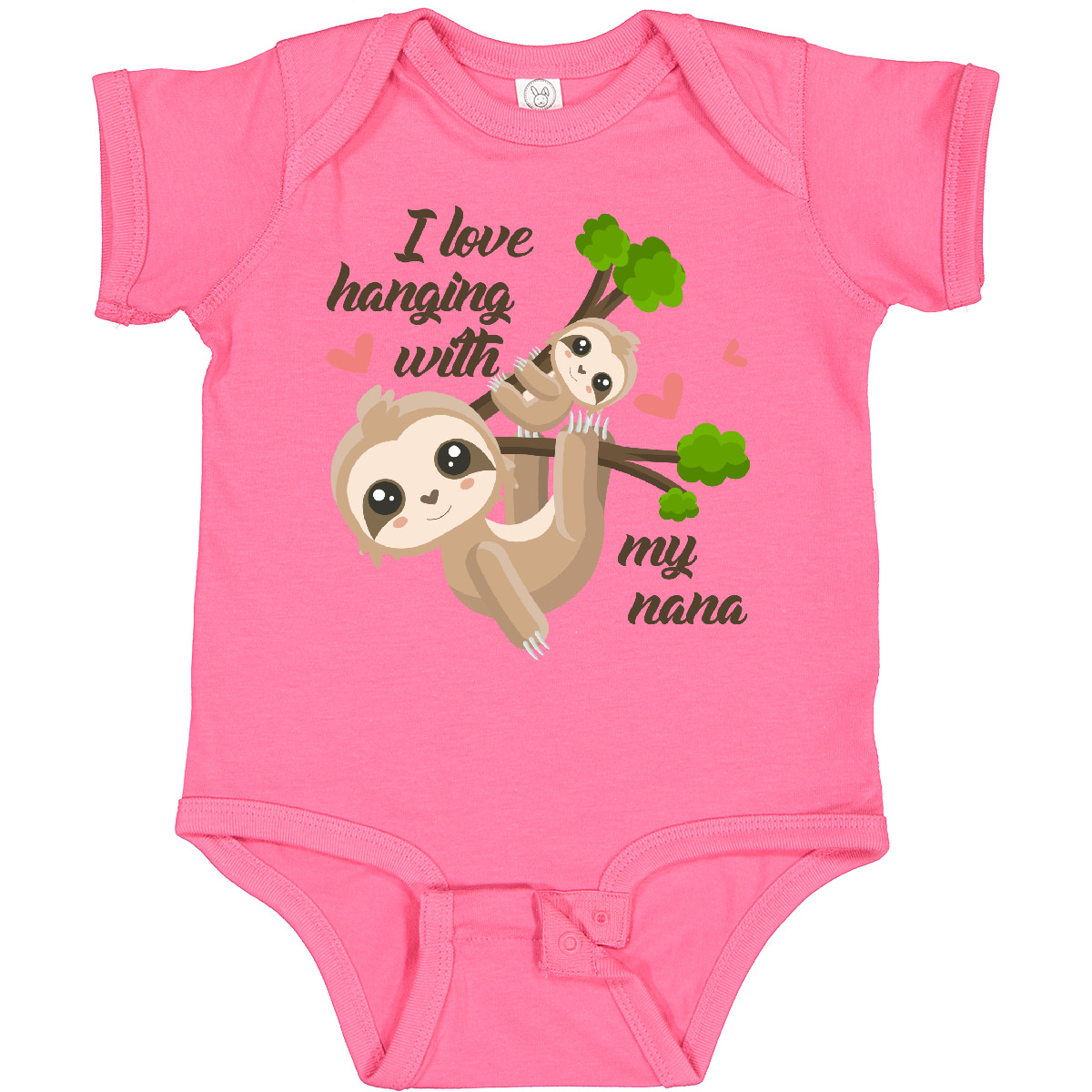 Inktastic Hanging With My Nana Baby Bodysuit Sloth Cute Love Sloths One-piece - Picture 5 of 10