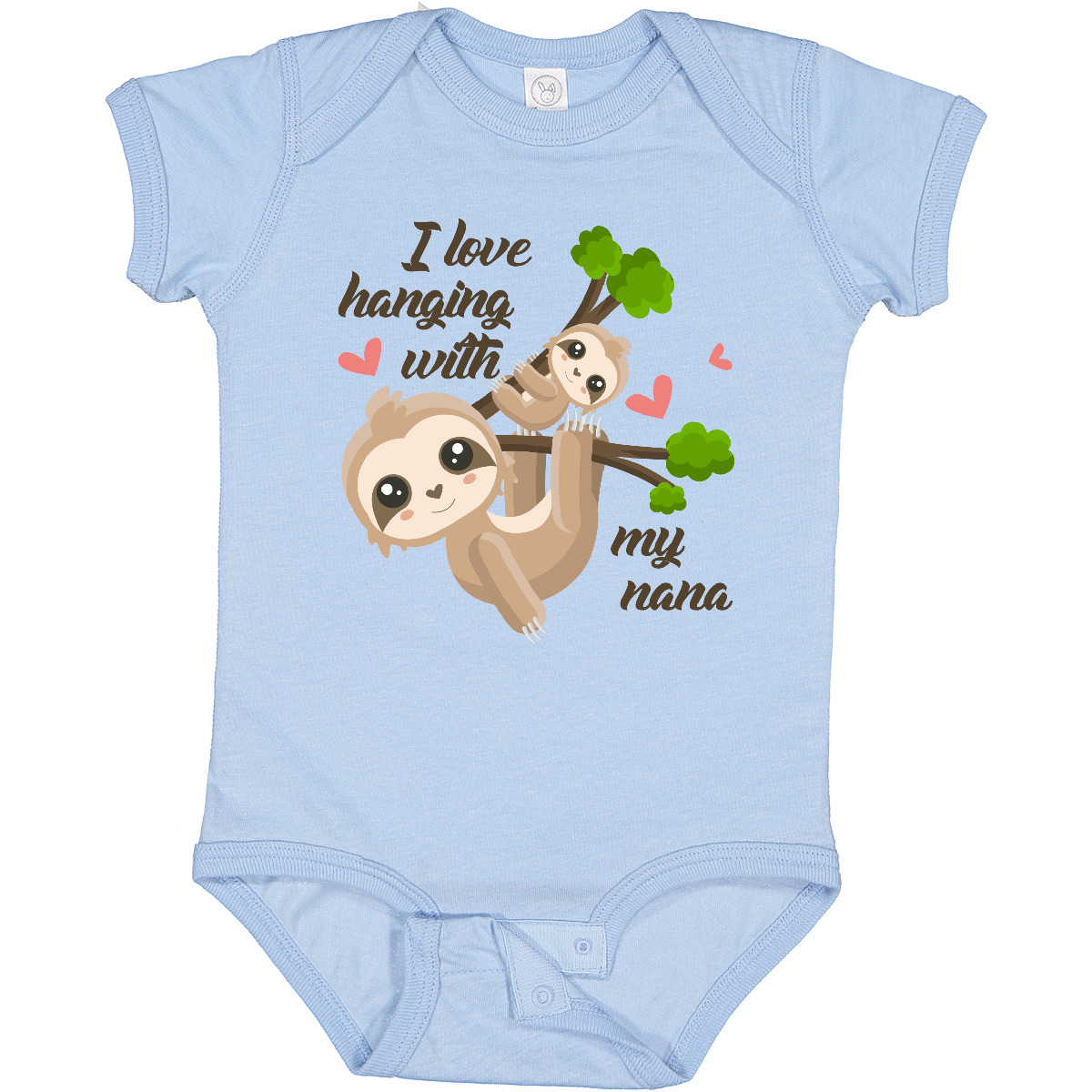 Inktastic Hanging With My Nana Baby Bodysuit Sloth Cute Love Sloths One-piece - Picture 3 of 10