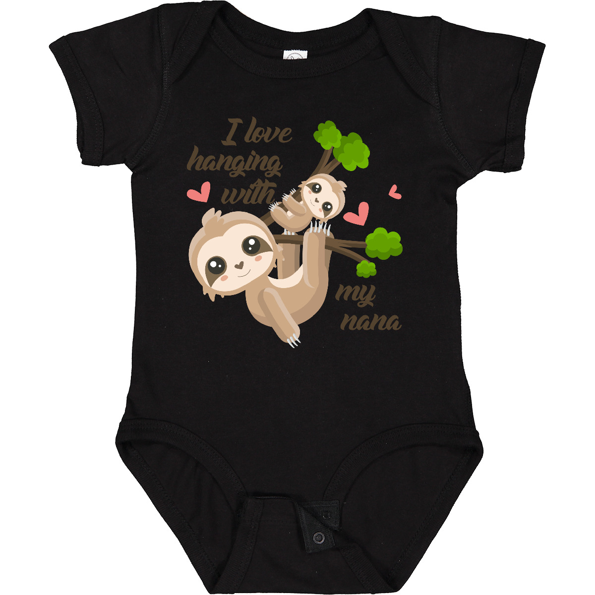 Inktastic Hanging With My Nana Baby Bodysuit Sloth Cute Love Sloths One-piece - Picture 2 of 10