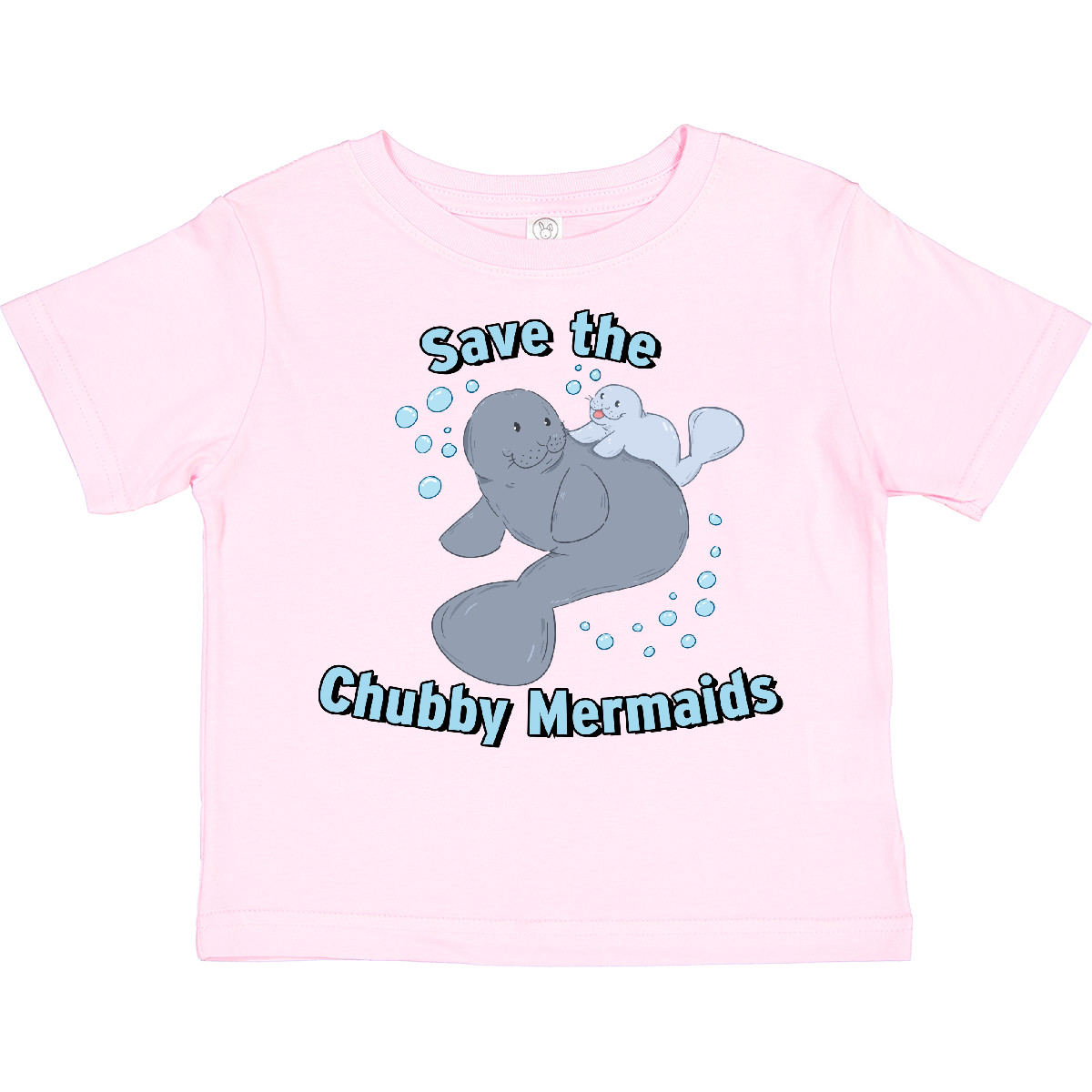 Camiseta Inktastic Save The Chubby Mermaids With Linte Manatíes para niños pequeños animales como - Imagen 7 de 9