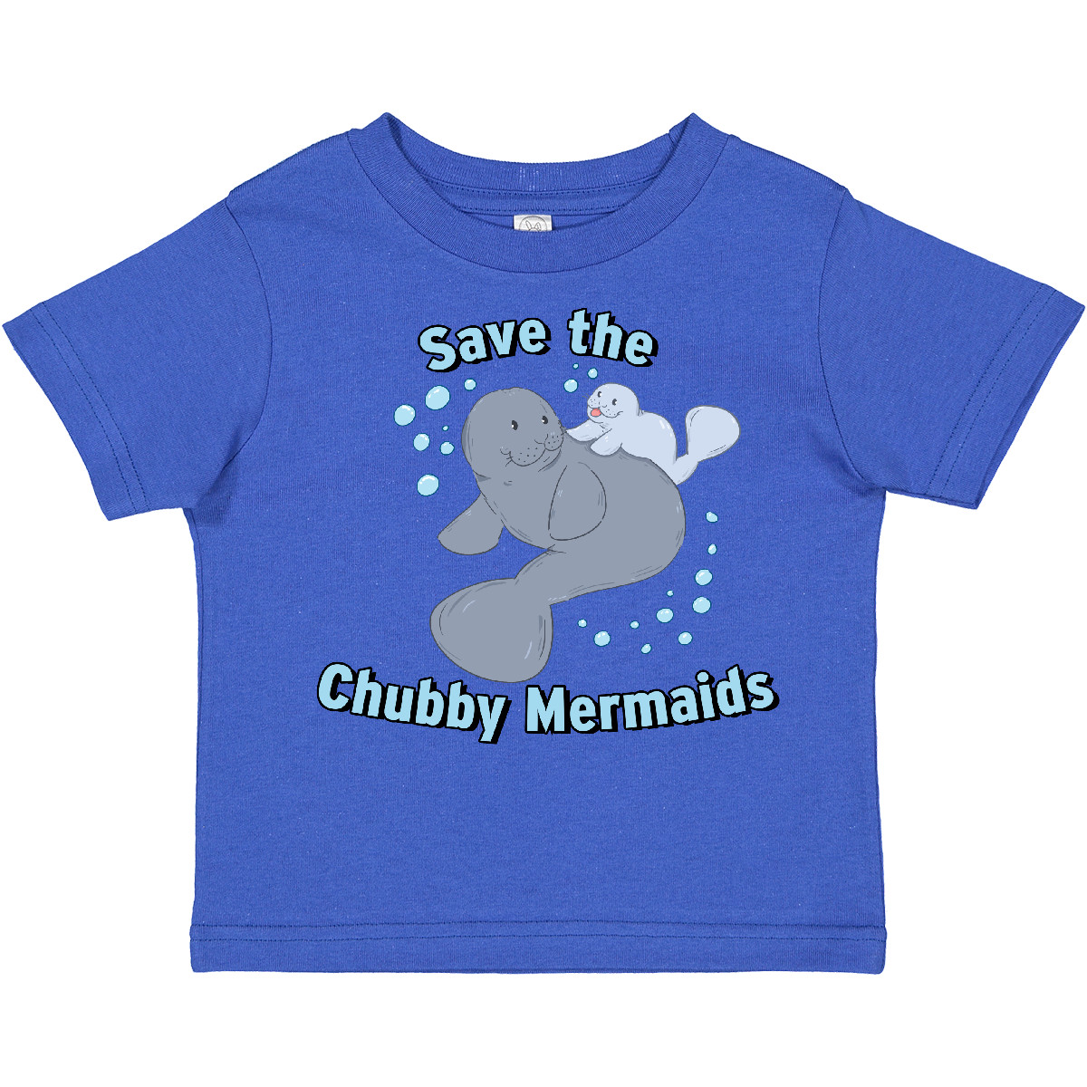 Camiseta Inktastic Save The Chubby Mermaids With Linte Manatíes para niños pequeños animales como - Imagen 8 de 9