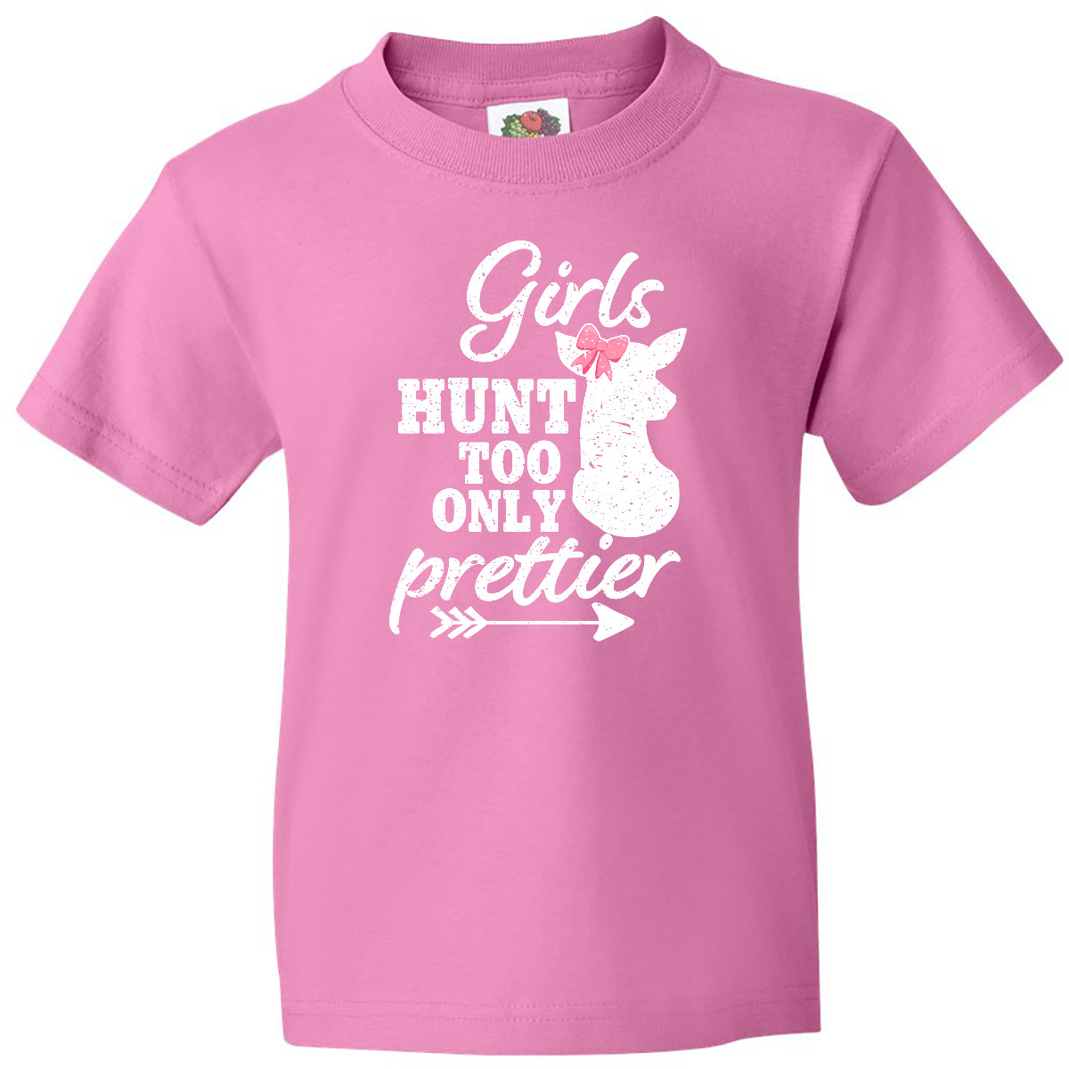 Inktastic Hunting Girls Hunt Too Only Prettier With Doe And Arrow Youth T-Shirt - Picture 2 of 10