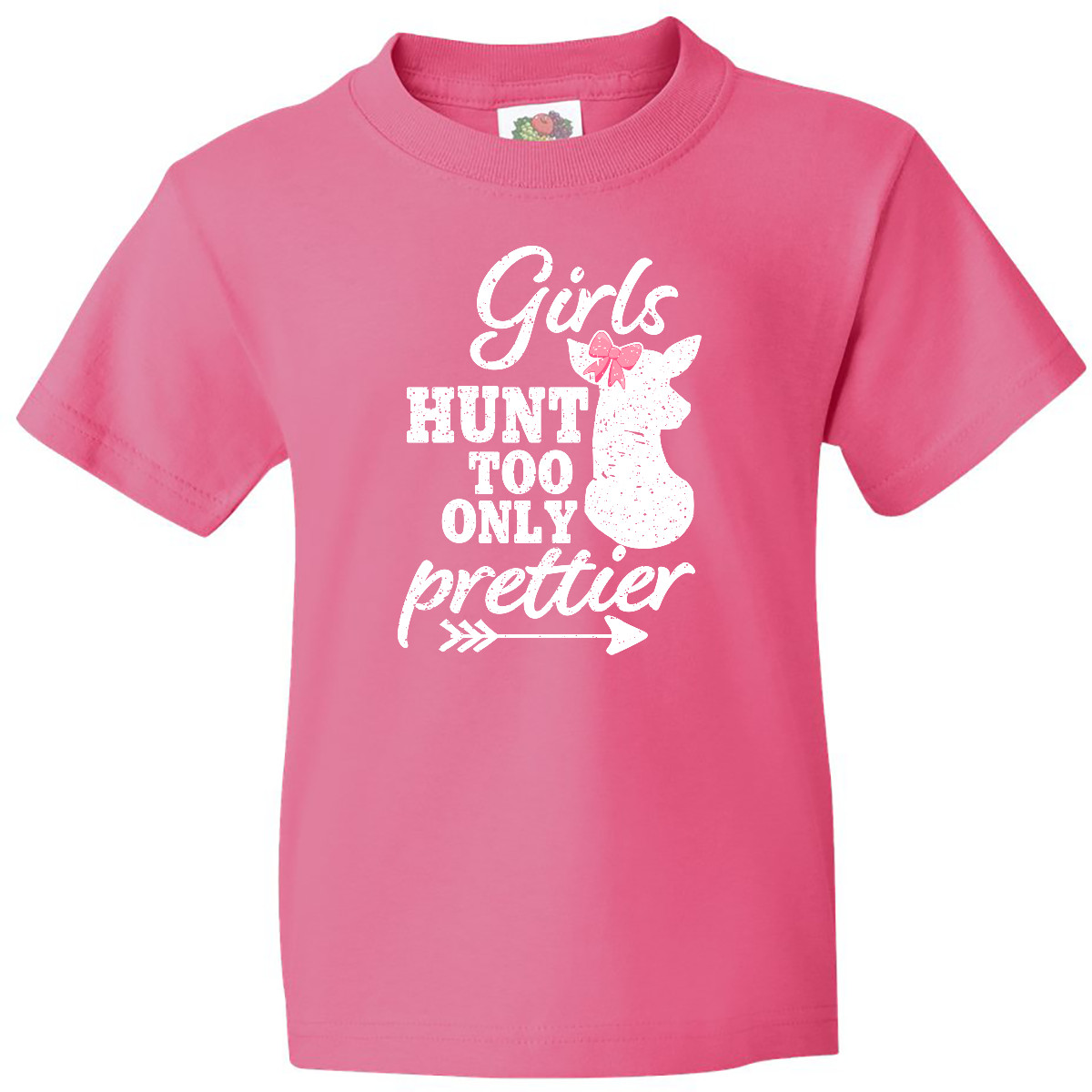 Inktastic Hunting Girls Hunt Too Only Prettier With Doe And Arrow Youth T-Shirt - Picture 5 of 10