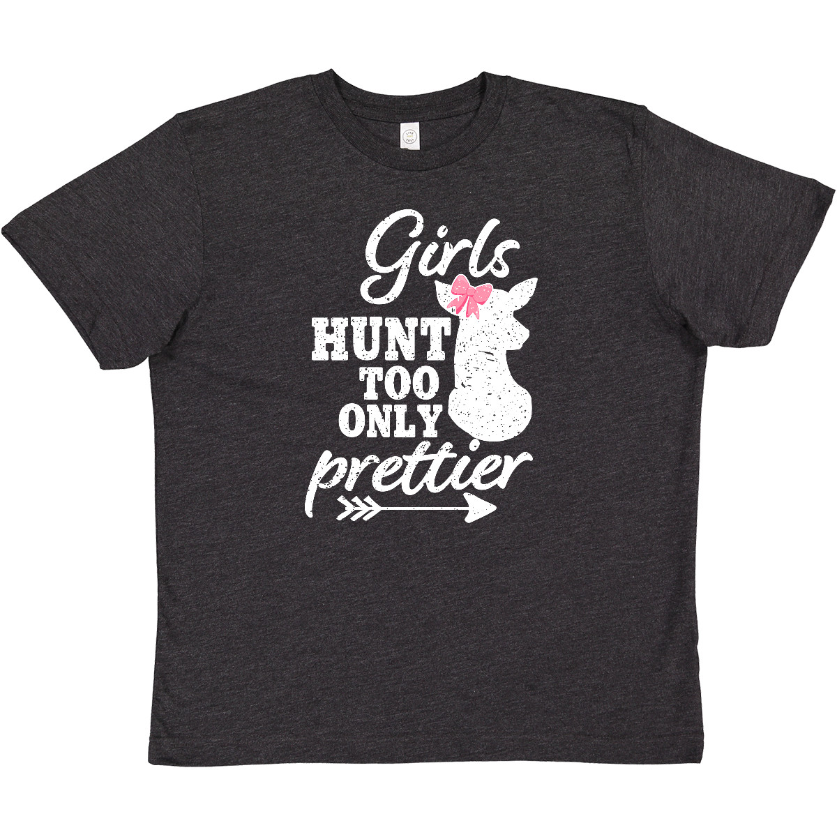 Inktastic Hunting Girls Hunt Too Only Prettier With Doe And Arrow Youth T-Shirt - Picture 8 of 10