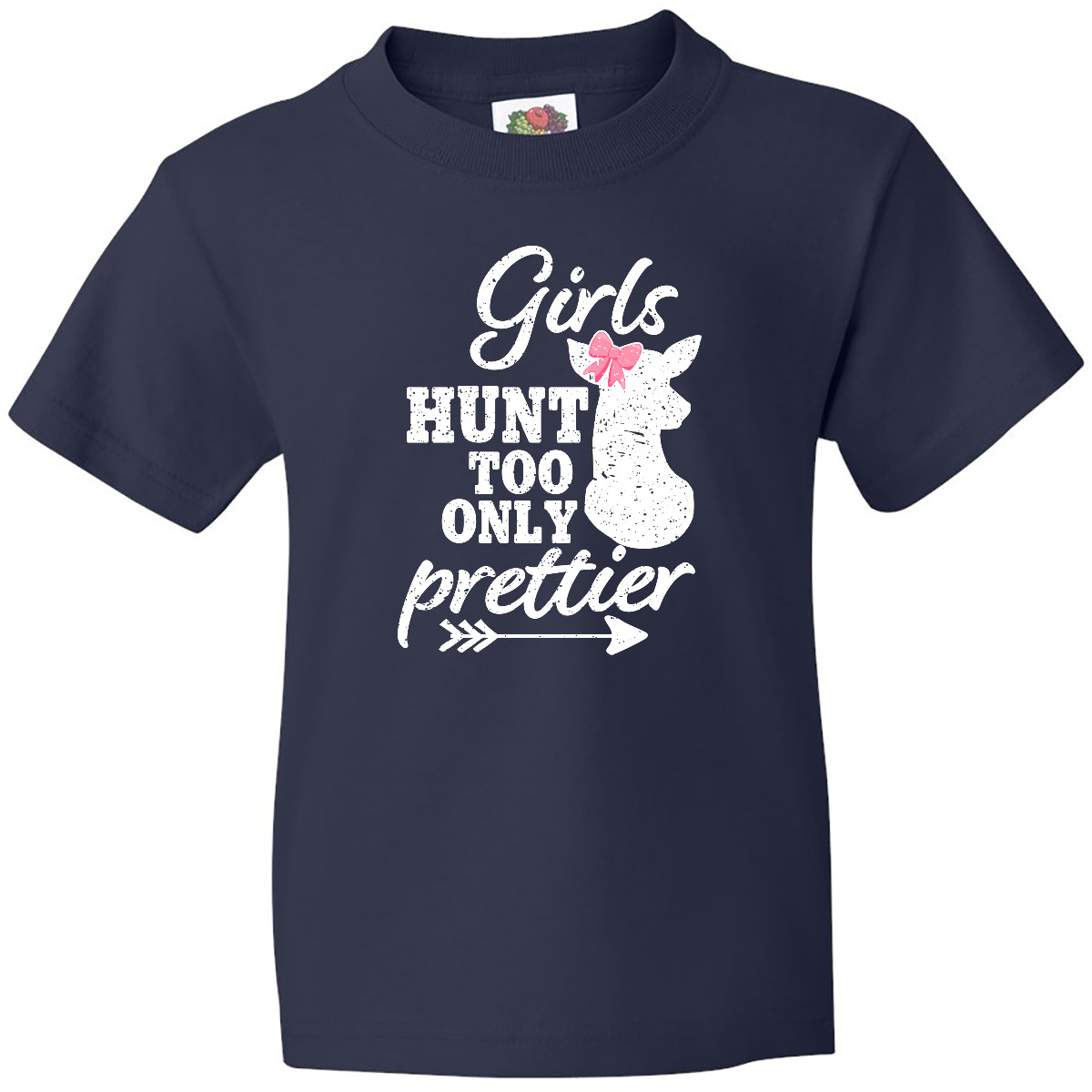 Inktastic Hunting Girls Hunt Too Only Prettier With Doe And Arrow Youth T-Shirt - Picture 4 of 10