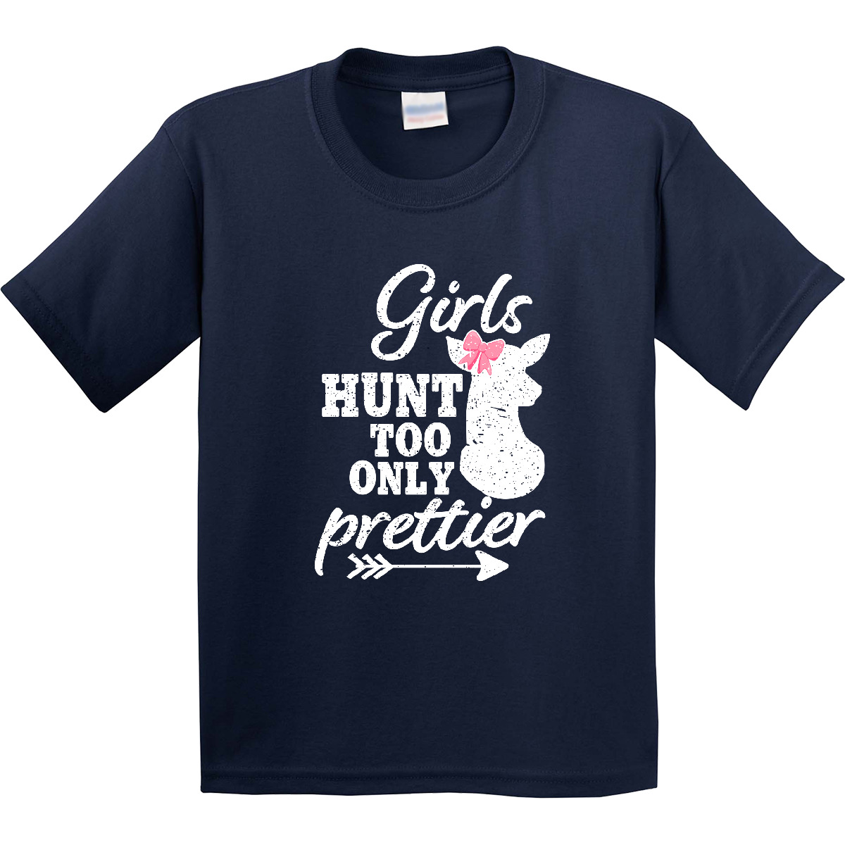 Inktastic Hunting Girls Hunt Too Only Prettier With Doe And Arrow Youth T-Shirt - Picture 4 of 10